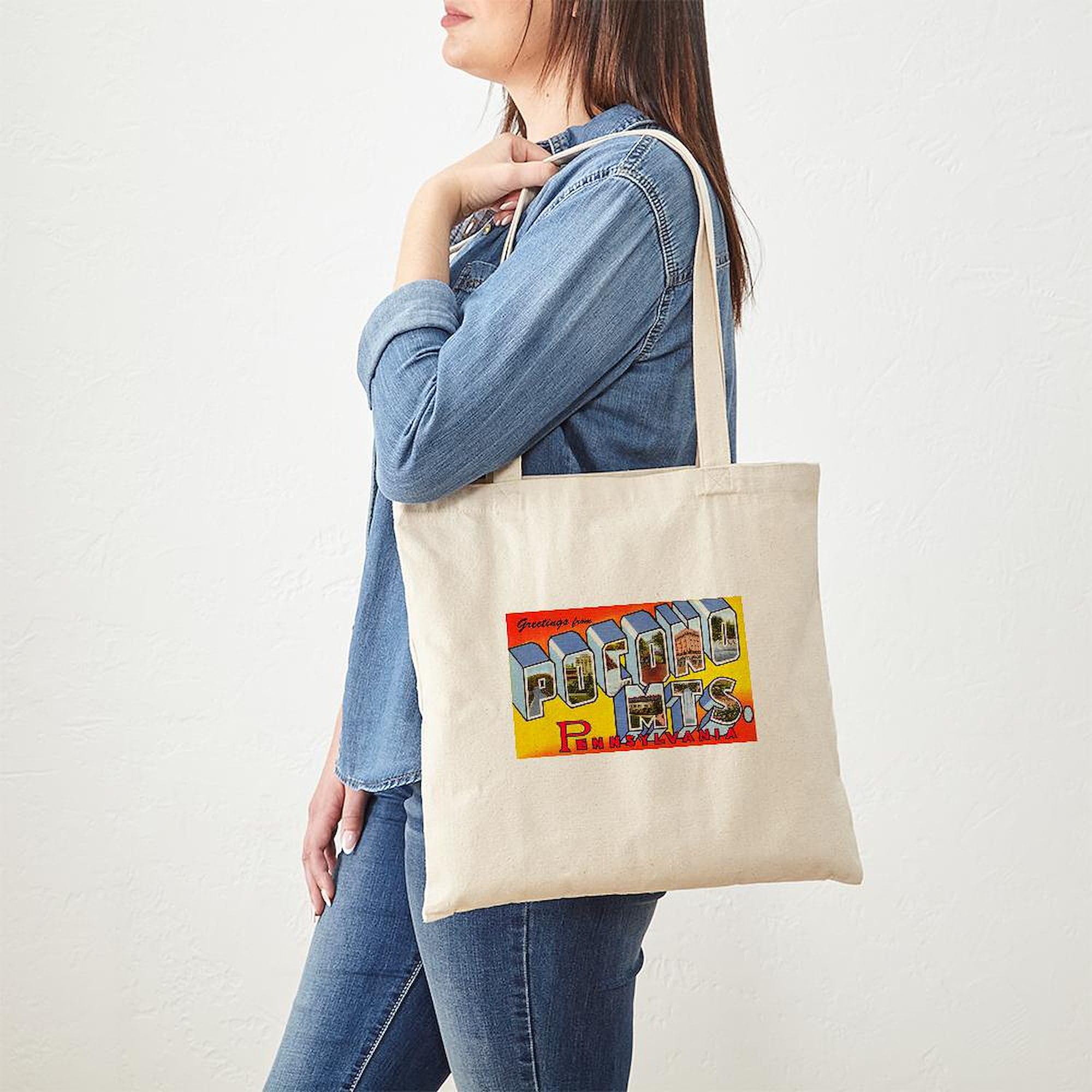 Pocono Mountains Pennsylvania Canvas Tote Bag - Eco-Friendly Reusable Shopping Bag for Groceries, Beach & Travel | Natural Cotton Carryall