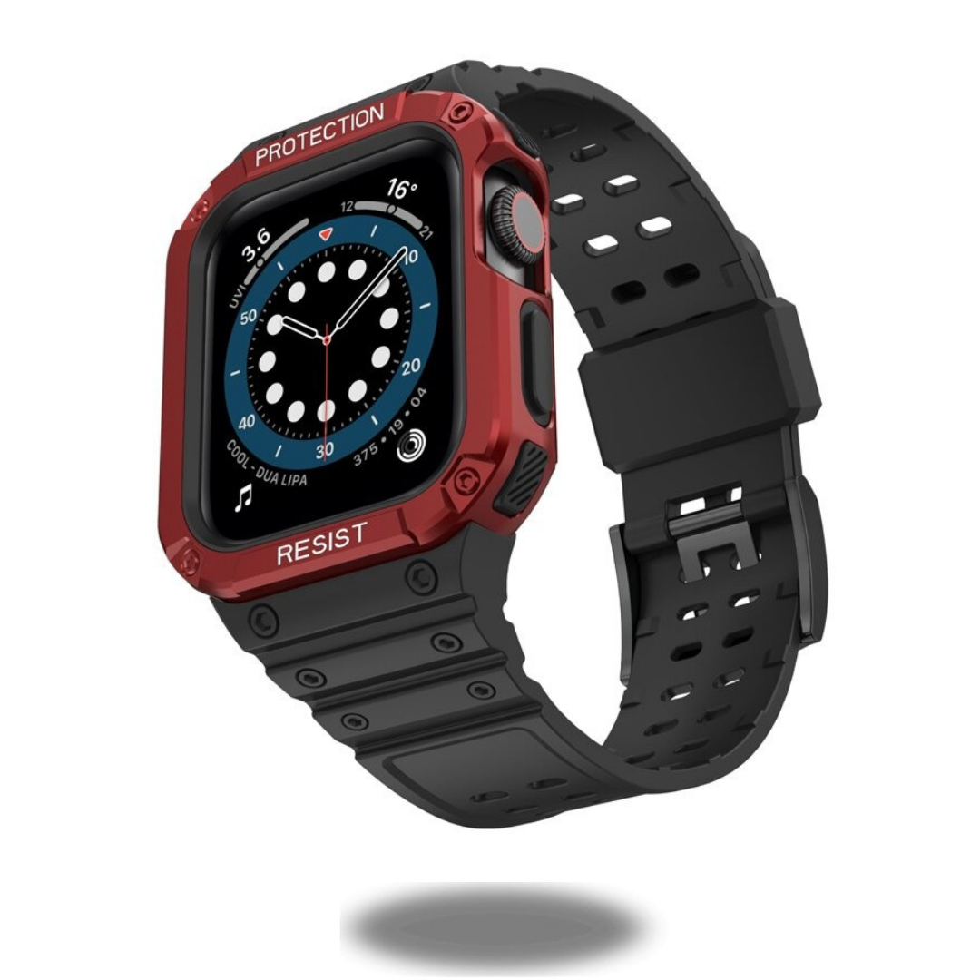 Durable Silicone Rugged Band & Protective Case for Smartwatches - Perfect for Outdoor Sports, Running, Hiking & Active Lifestyles