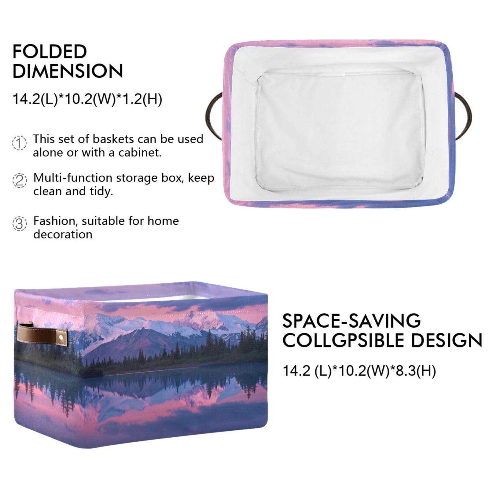 Large Fabric Storage Bins with Handles - Collapsible Closet Organizers & Decorative Baskets for Shelves, Clothes, Toys & Home Organization - Perfect for Bedroom, Nursery & Living Room Storage Solutions