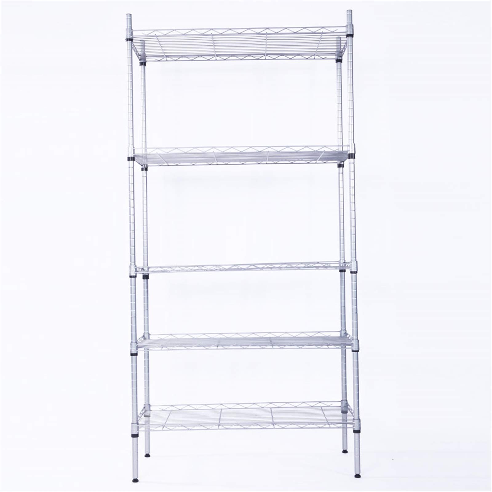 5-Tier Adjustable Metal Wire Shelving Unit - Heavy Duty Storage Rack for Laundry, Bathroom, Kitchen, Pantry & Closet Organization - 29