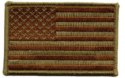 US Army Green Iron-On Embroidered Flag Patch - Military Uniform & Tactical Gear Accessory for Jackets, Backpacks & Hats