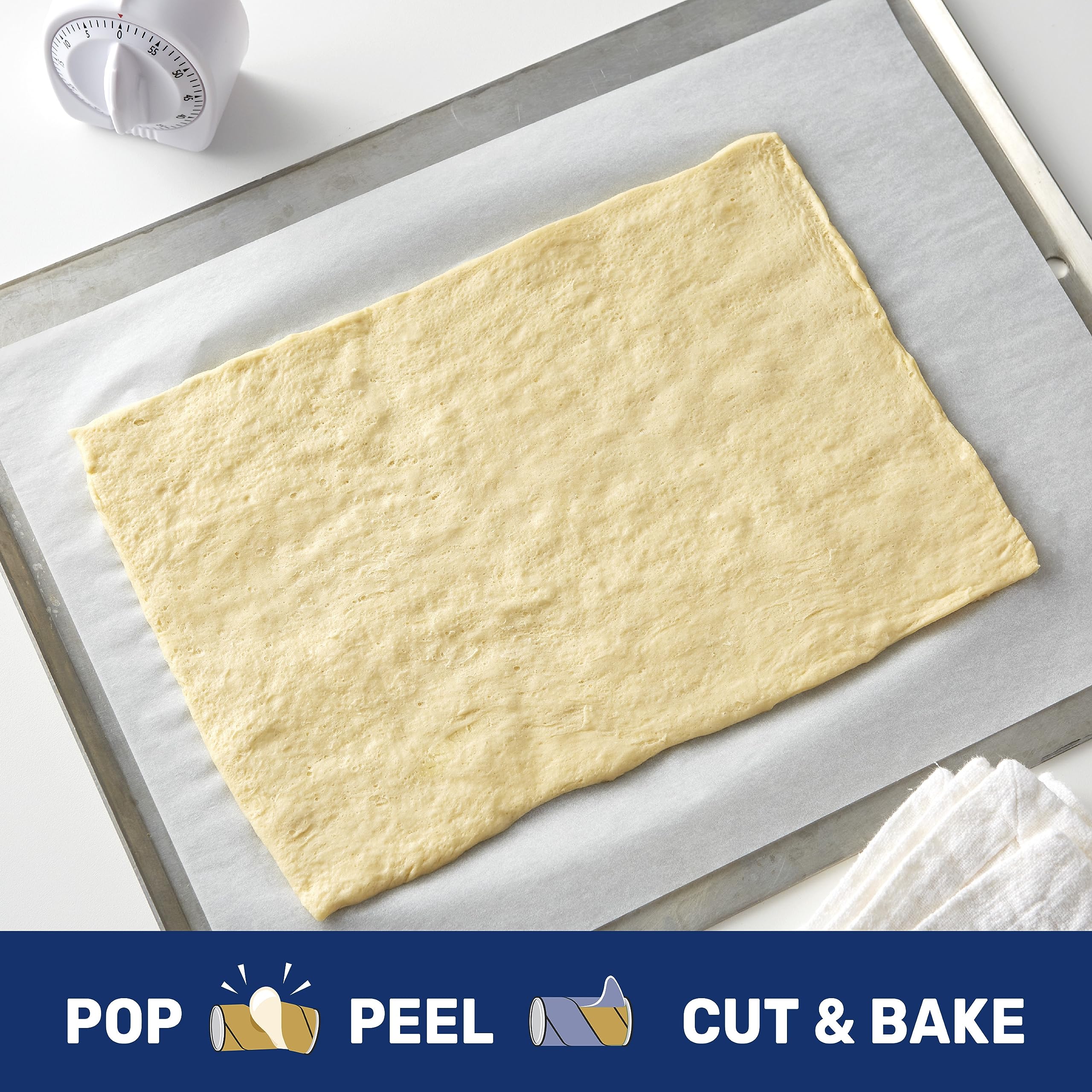 Pillsbury Original Crescent Dough Sheet - 8 oz Refrigerated Canned Pastry Dough for Easy Baking | Perfect for Croissants, Pastries & Quick Recipes