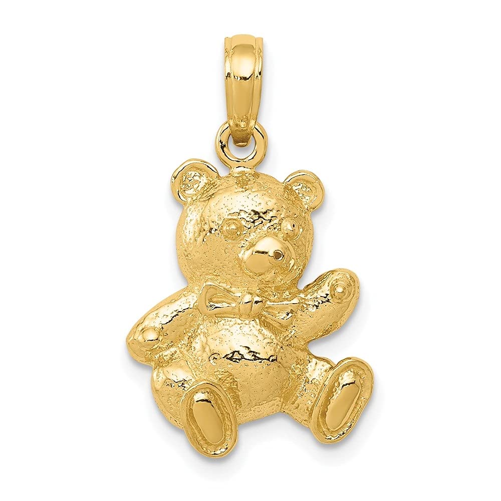 14K Yellow Gold Teddy Bear Pendant Necklace for Women - Dainty & Elegant Fine Jewelry Gift for Her - Perfect for Birthdays, Anniversaries & Everyday Wear