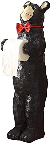 Black Bear-Shaped Paper Napkin Dispenser - Floor Standing Tissue Box Holder for Kitchen, Bathroom & Living Room - Cute Animal Decor for Home & Office Use
