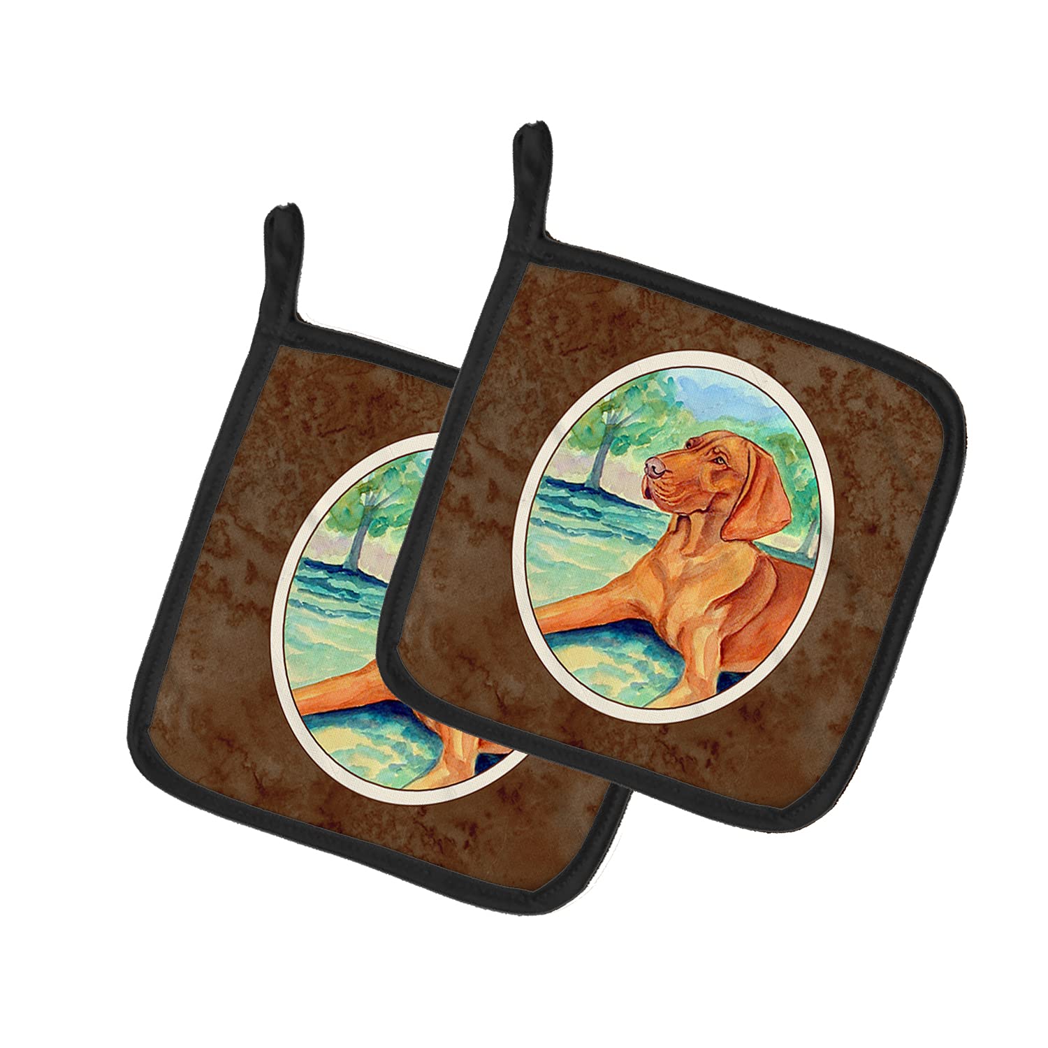 Heat Resistant Vizsla Dog Pot Holders Set - 7.5x7.5 Inch Oven Mitts for Cooking, Baking & BBQ | Kitchen Hot Pads with Beautiful Vizsla Design | Perfect for Holiday Gifts & Home Decor