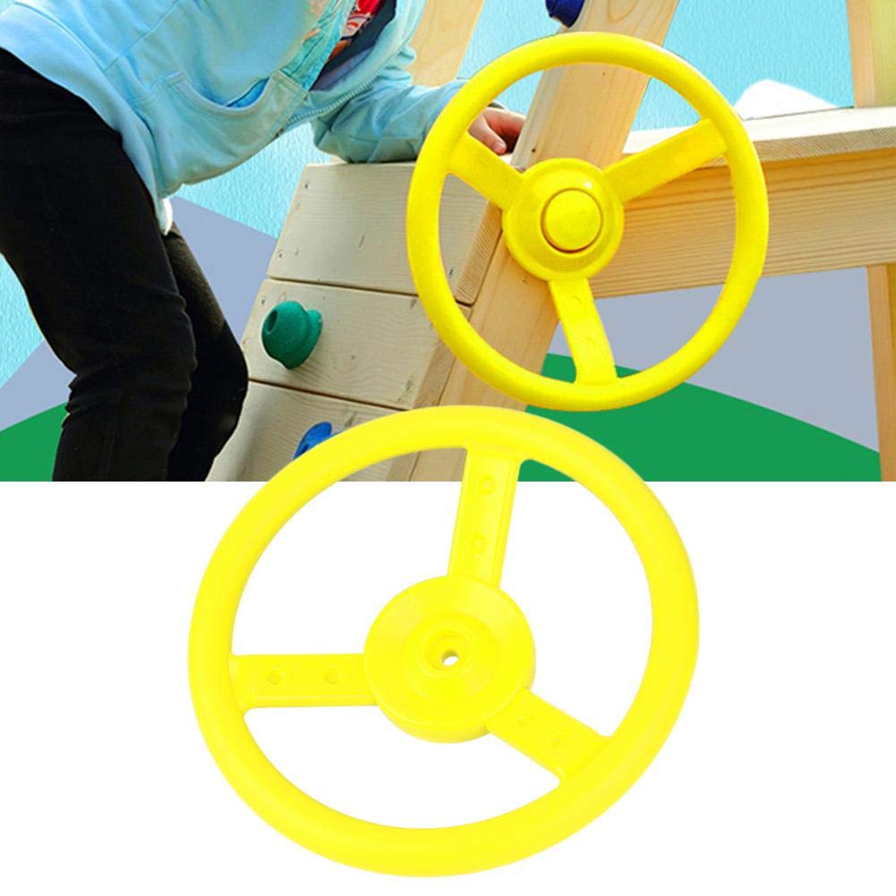 VGEBY1 Kids Steering Wheel Toy - Yellow Plastic Outdoor Swing Set Attachment for Playground & Backyard Fun | Perfect for Pretend Play & Outdoor Activities