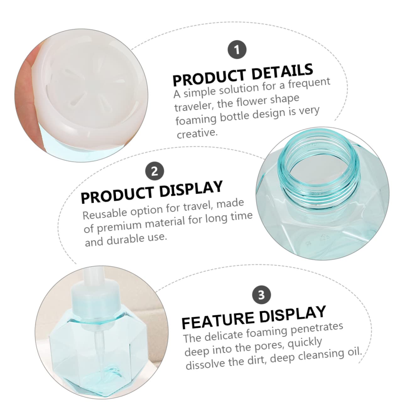 Bubble Maker Soap Dispenser - 2PC PETG & PP Material Facial Foam Maker with Flower Design - Perfect for Spa, Bath Time, Kids Play & Skincare Routine