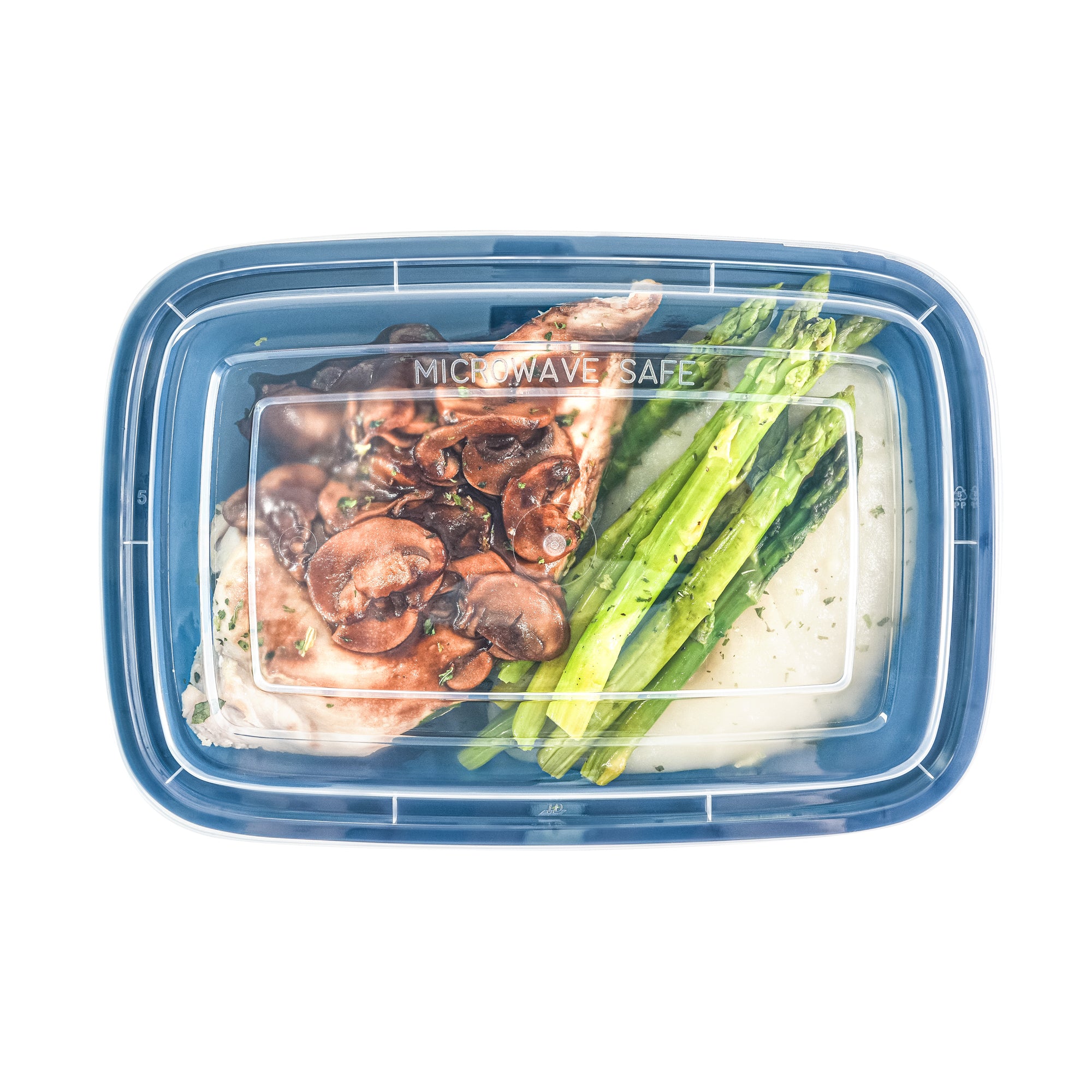 16 oz Rectangle Midnight Blue Plastic To Go Containers with Clear Lids - 100 Pack (7.75