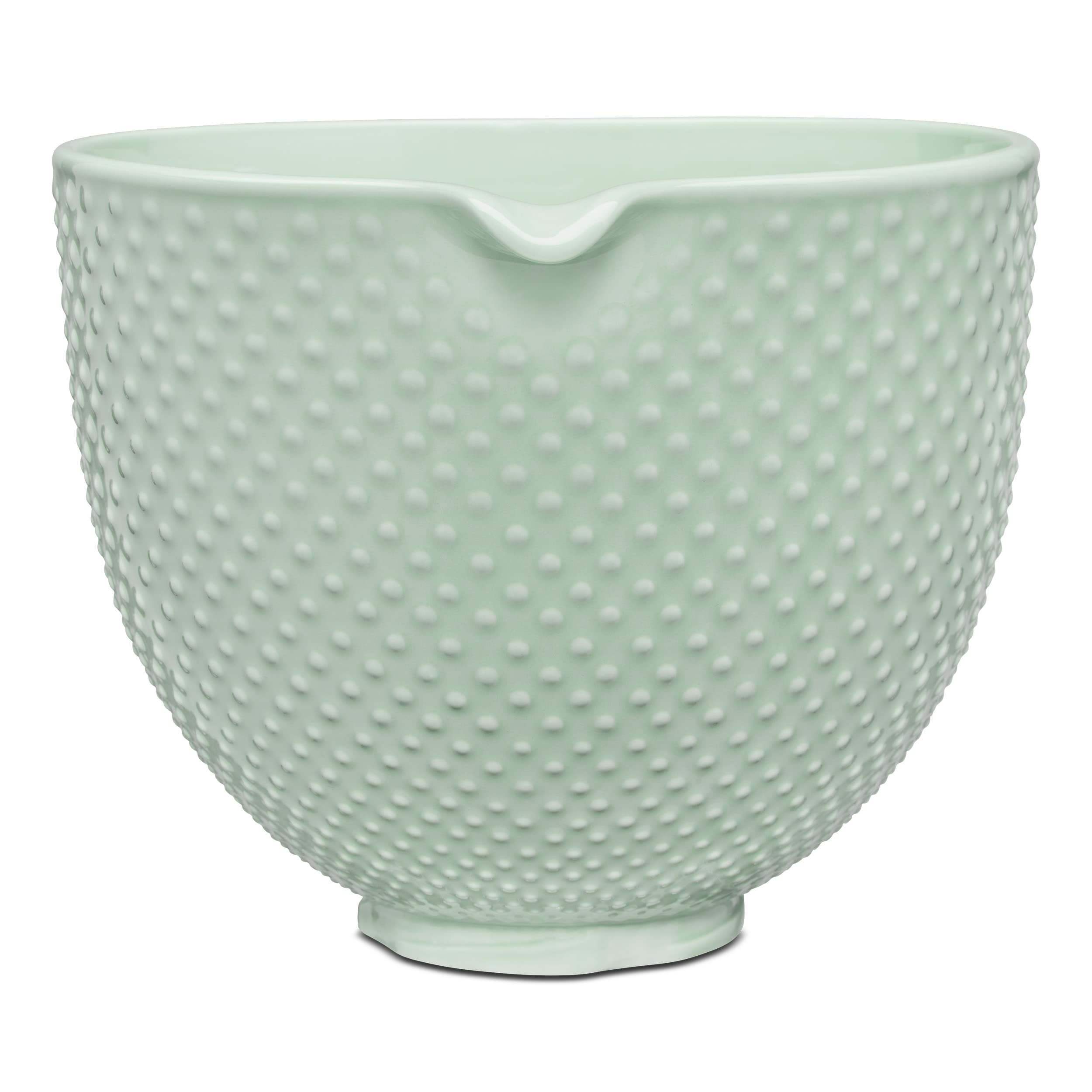 KitchenAid 5 Quart Ceramic Mixing Bowl for 4.5-5 Quart Tilt-Head Stand Mixers (KSM2CB5TDD) - Dew Drop Color - Perfect for Baking, Mixing & Food Prep
