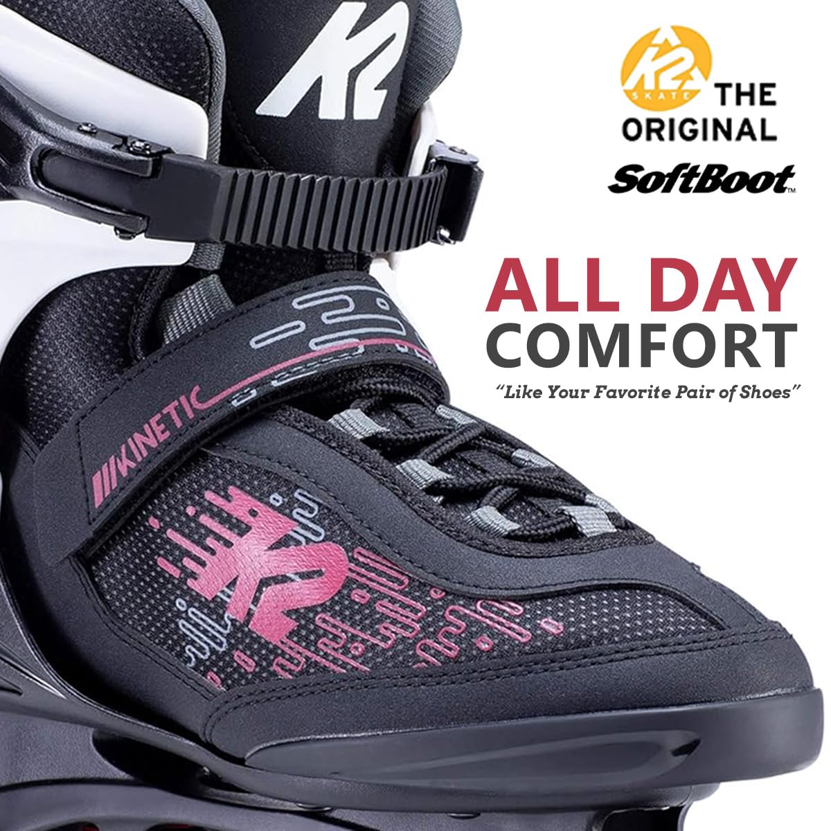 K2 Kinetic 80 Women's Inline Skates - Breathable Comfortable Soft Boot Roller Skates for Adult Women | Perfect for Outdoor Fitness, Recreation & Rollerblading
