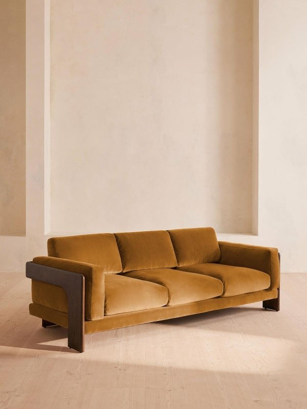 Handmade Designer Marcia 3-Seater Sofa with Reversible Cushions - Luxury Living Room Furniture for Home & Office Decor