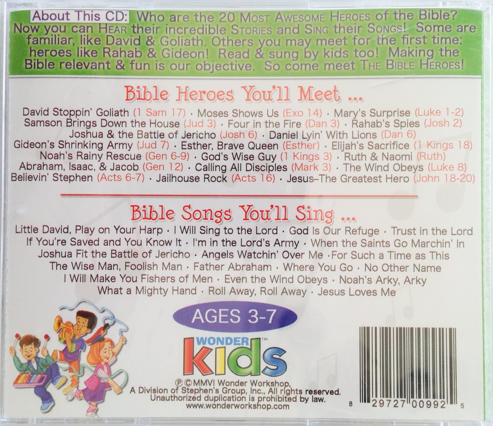 20 Inspirational Bible Hero Songs & Stories for Kids - Christian Children's Music & Bible Story Collection for Sunday School & Family Worship