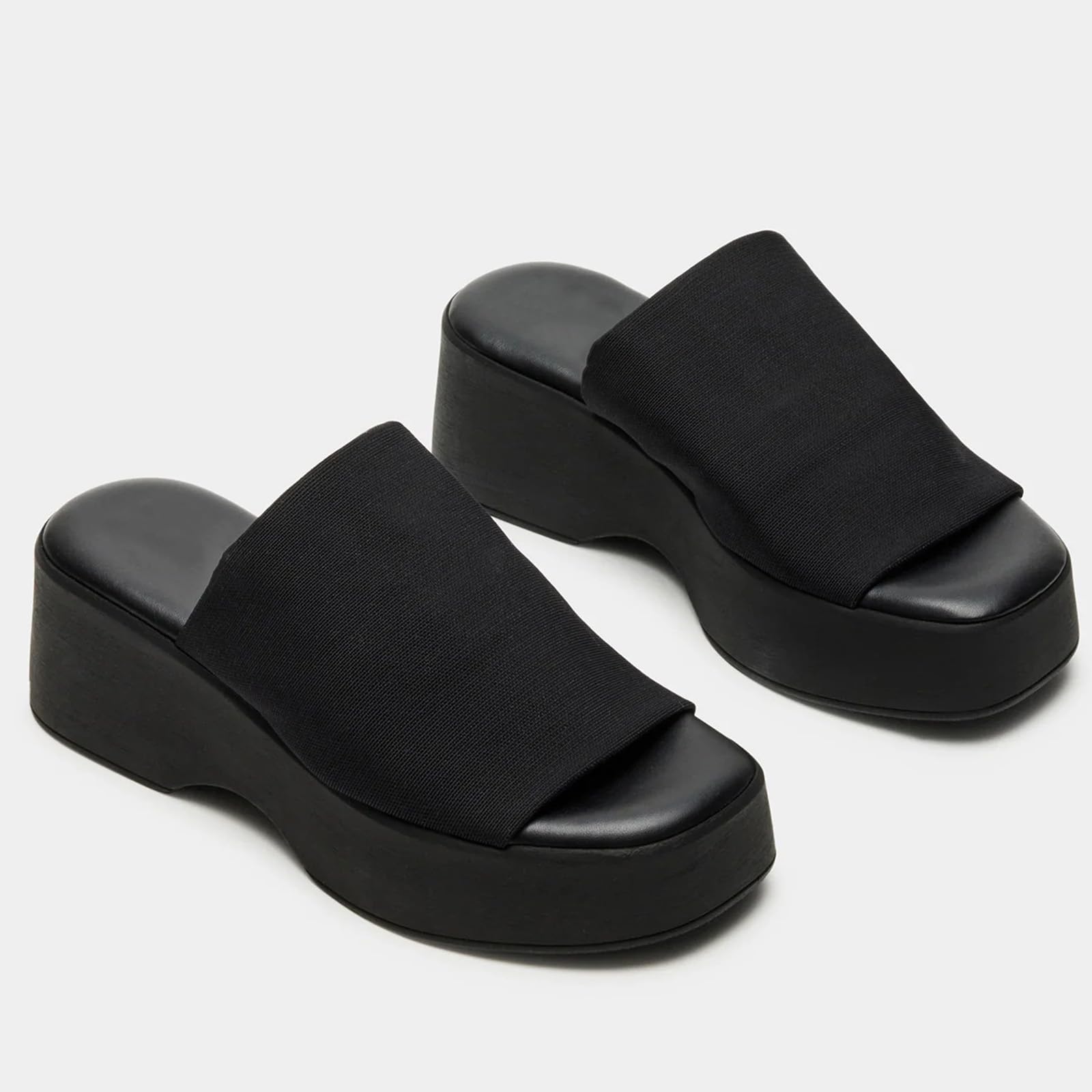 DOBOYG Women's Platform Sandals - Slip On Peep Toe Wedge Heel Beach Slides | Comfortable Summer Shoes for Walking, Vacation & Outdoor Activities