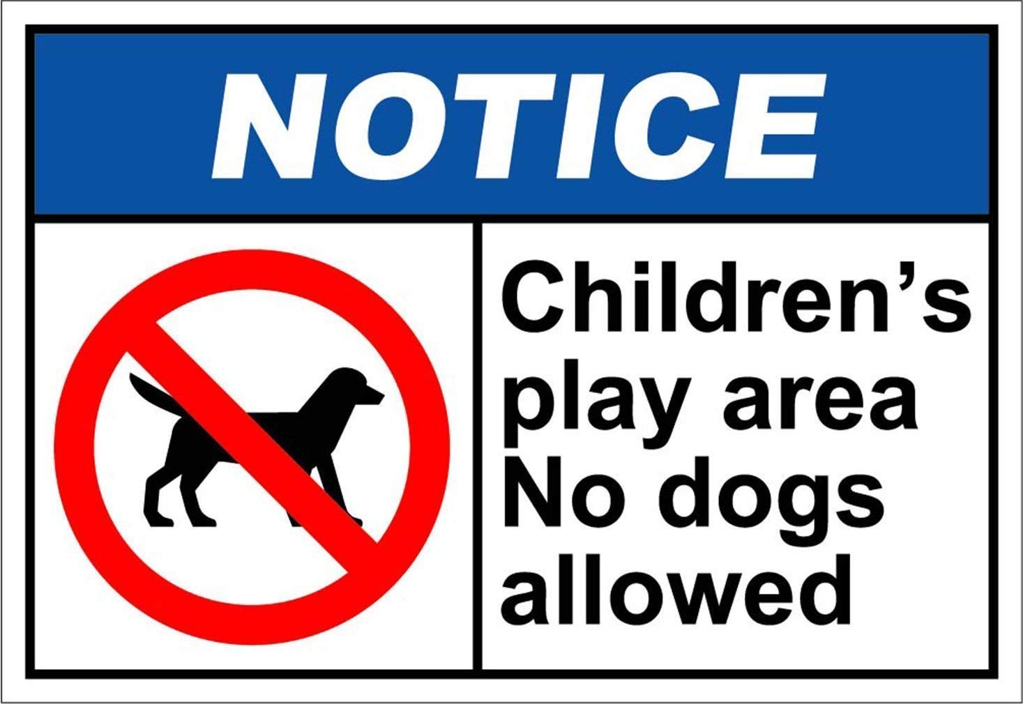 amusFlynnel No Dogs Allowed Sign - 12x16 Inch Aluminum Metal Warning Sign for Children's Play Area, Business & Road Safety - Durable Outdoor/Indoor Use for Parks, Schools & Private Properties