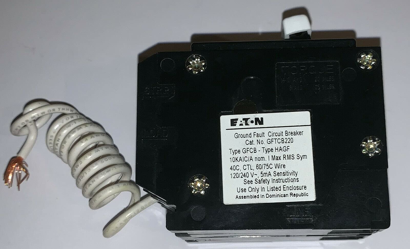 Cutler Hammer GFTCB220 20 Amp 2-Pole Type BR GFCI Circuit Breaker - Perfect for Home Electrical Panels, Kitchen Outlets & Bathroom Safety Protection