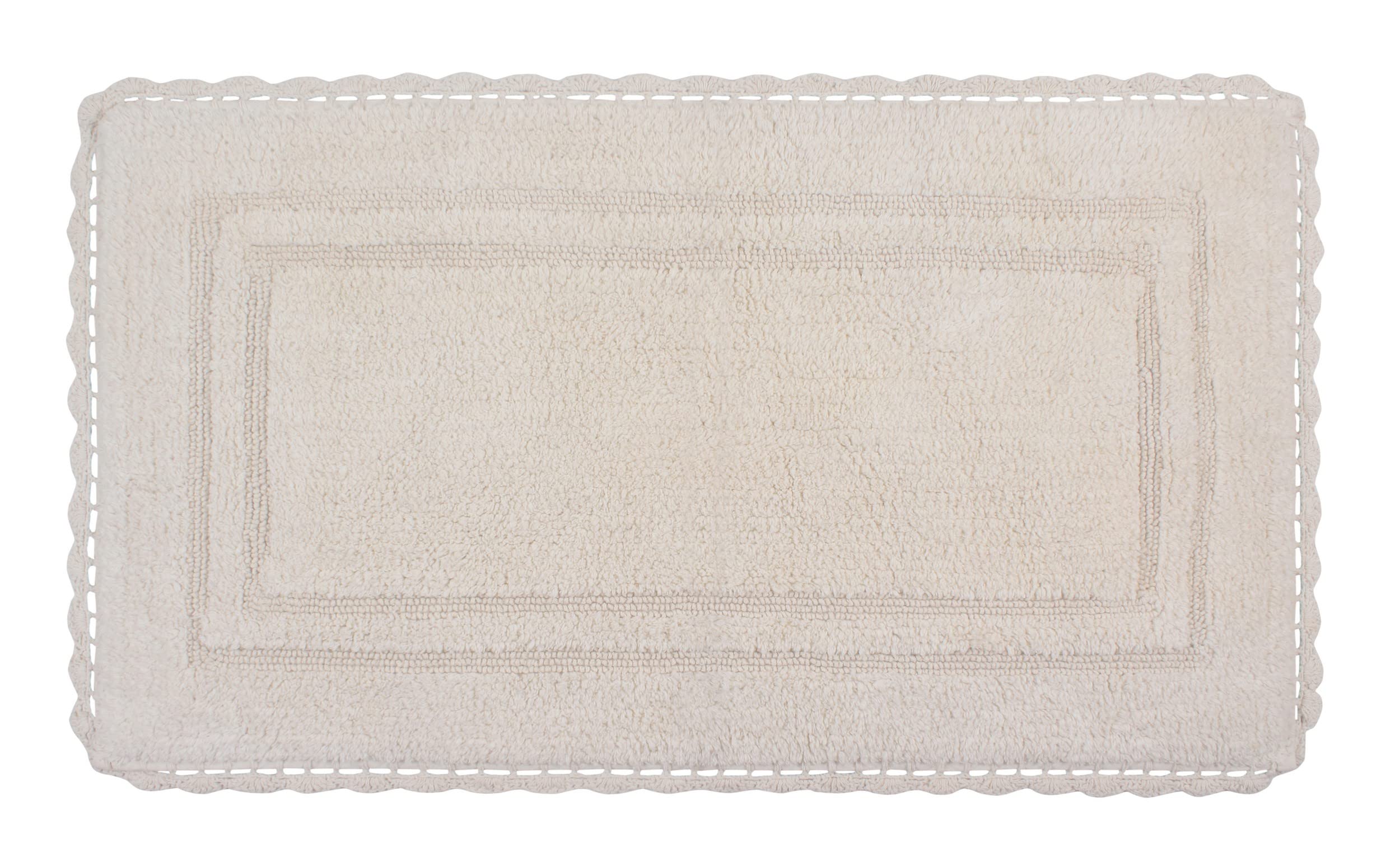 Home Weavers 100% Cotton Reversible Bath Mat Set - Extra Soft Absorbent Non-Slip Bathroom Rug & Kitchen Mat (24