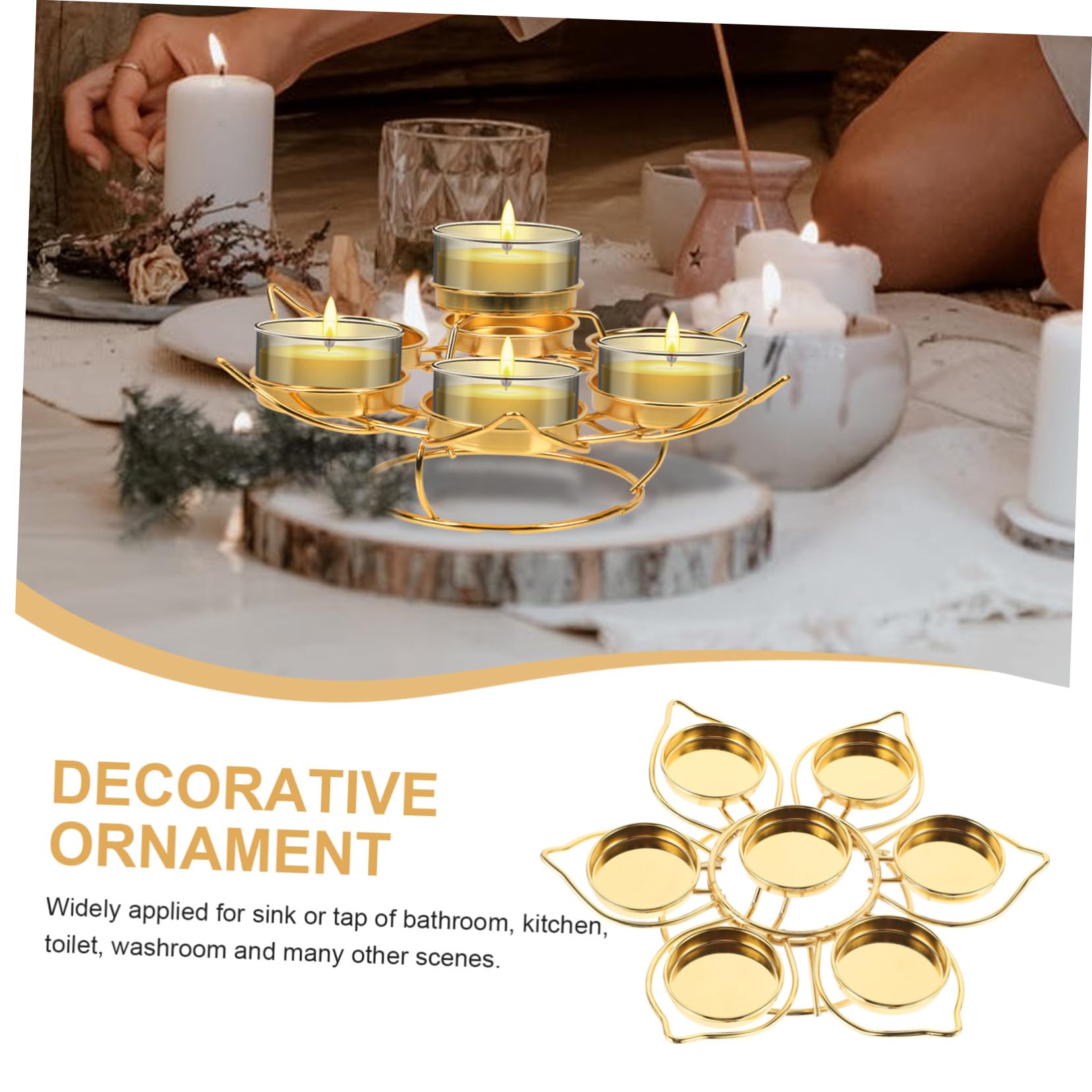 DOITOOL Golden Brass Ghee Lamp Holder - Buddhist Butter Lamp Tea Light Candle Holder for Wedding Decor, Temple Altar & Home Meditation - Elegant Glass Container for Spiritual & Relaxing Ambiance