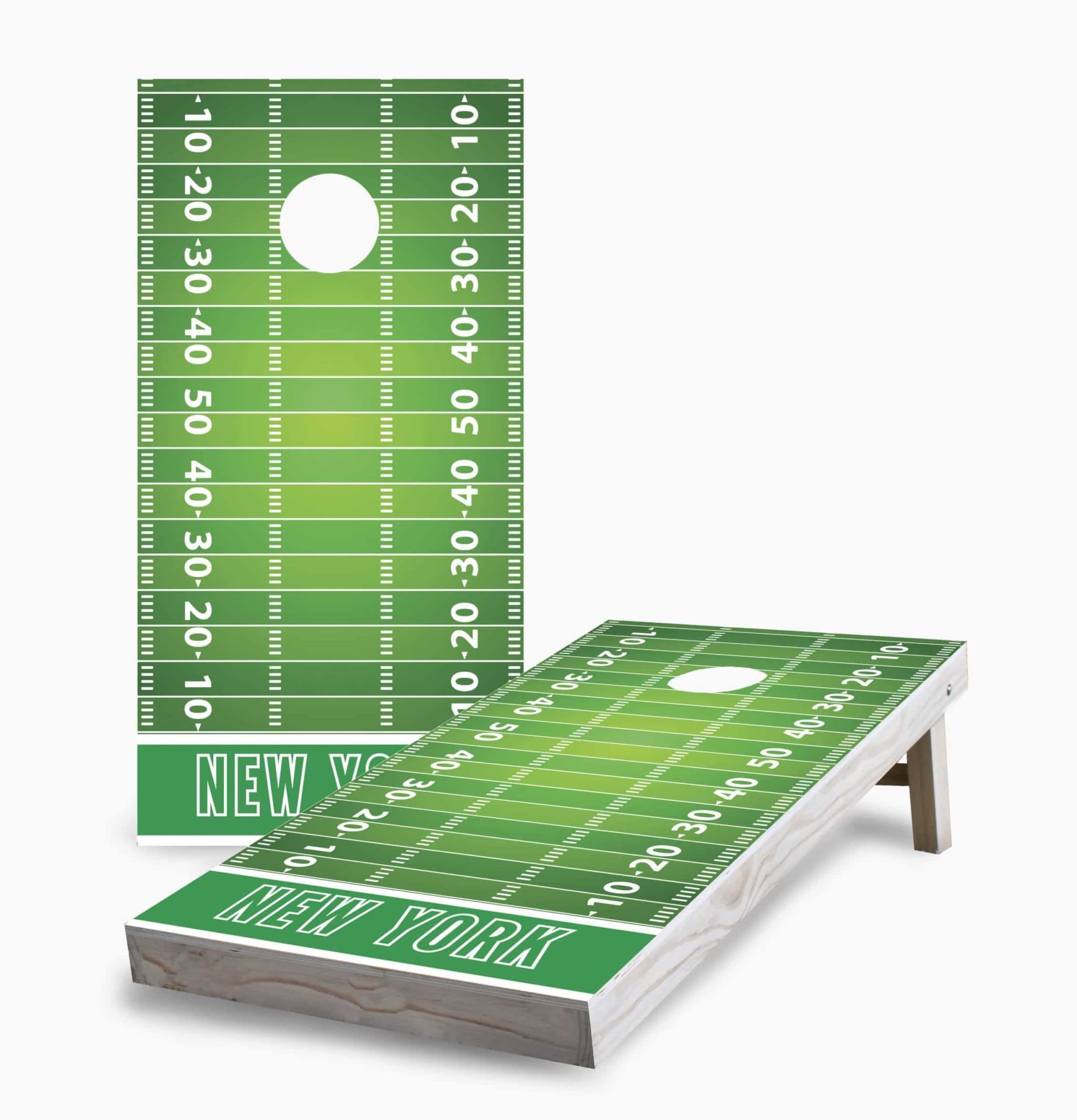 New York Themed Corn Hole Board Game Set - 2 Boards, 8 Bags & Accessories - Outdoor Lawn Games for Backyard Parties, Tailgating & Family Gatherings