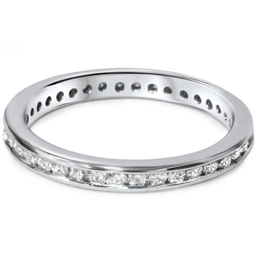 1/2 Carat Diamond Channel Set Eternity Band Ring - 14K White Gold Wedding Anniversary Jewelry for Women - Perfect for Bridal, Engagement & Special Occasion Gifts