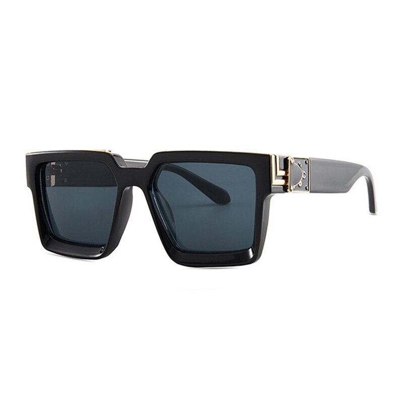 Oversized Square Sunglasses for Men & Women - Designer Fashion Flat Lens Blue Mirror Shades - Perfect for Outdoor Activities, Beach, Driving & Fashion Statements
