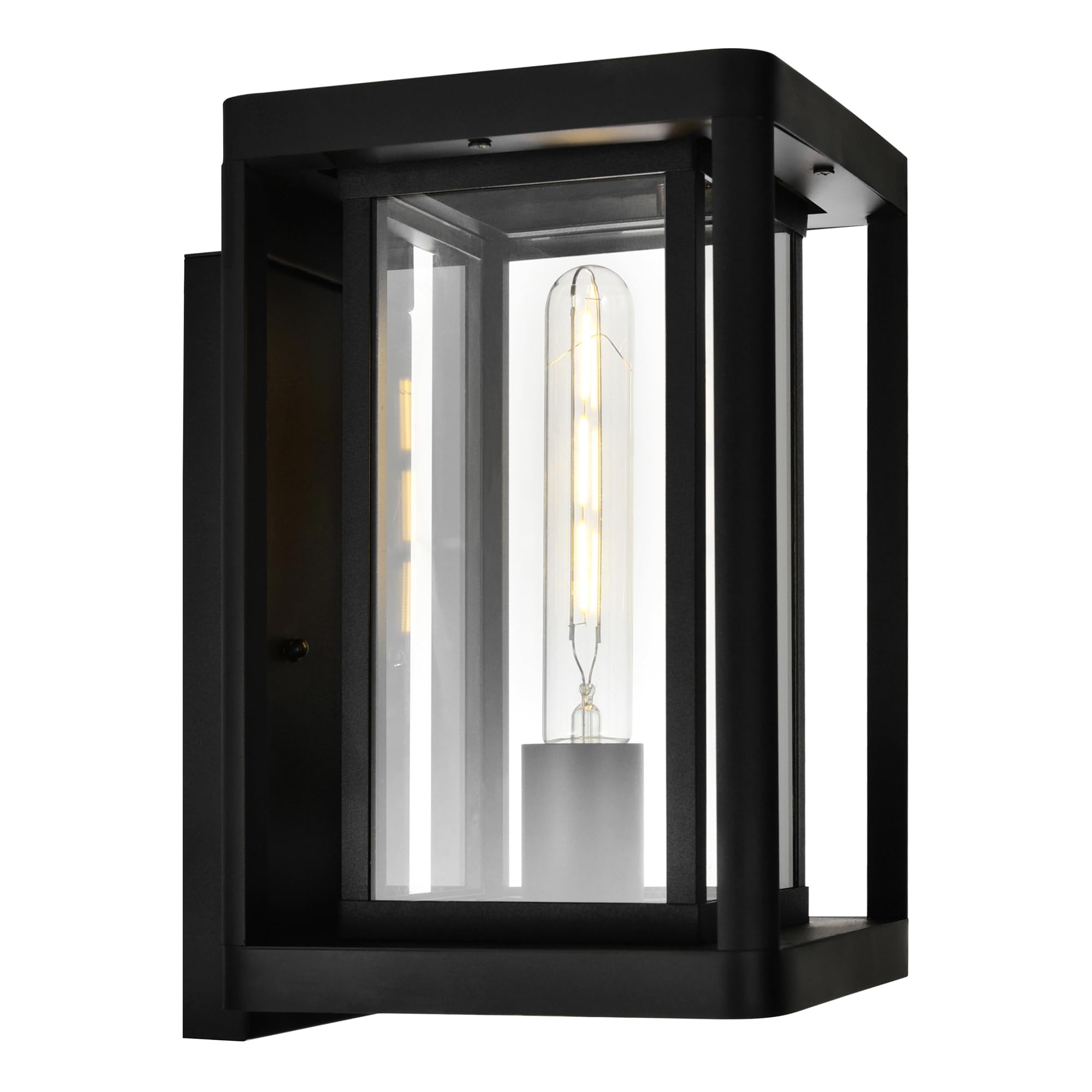 CWI Lighting Mulvane 1-Light Black Outdoor Wall Light Fixture - Weatherproof Exterior Sconce for Porch, Patio, and Garden Lighting