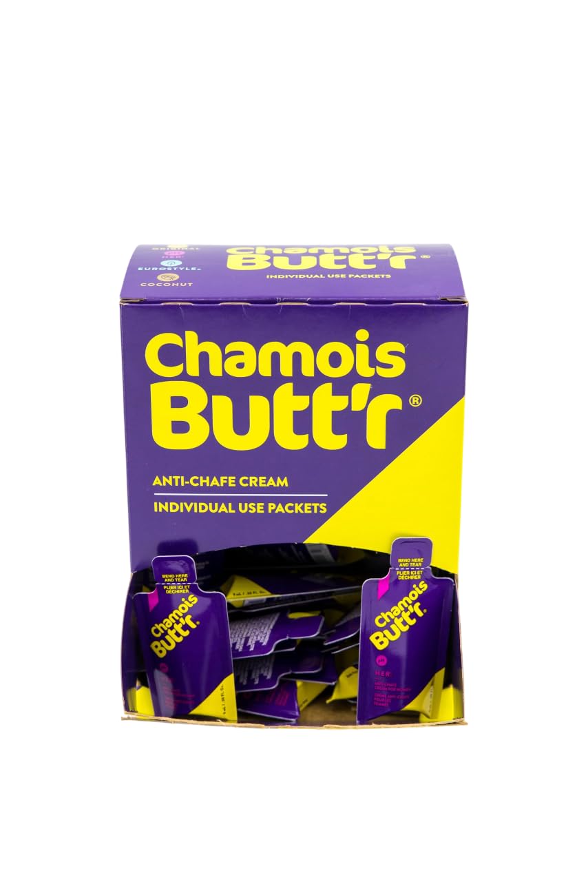 Chamois Butt'r Her' Anti-Chafing Cream 9mL Packets - 75 Count for Cycling, Running & Outdoor Sports
