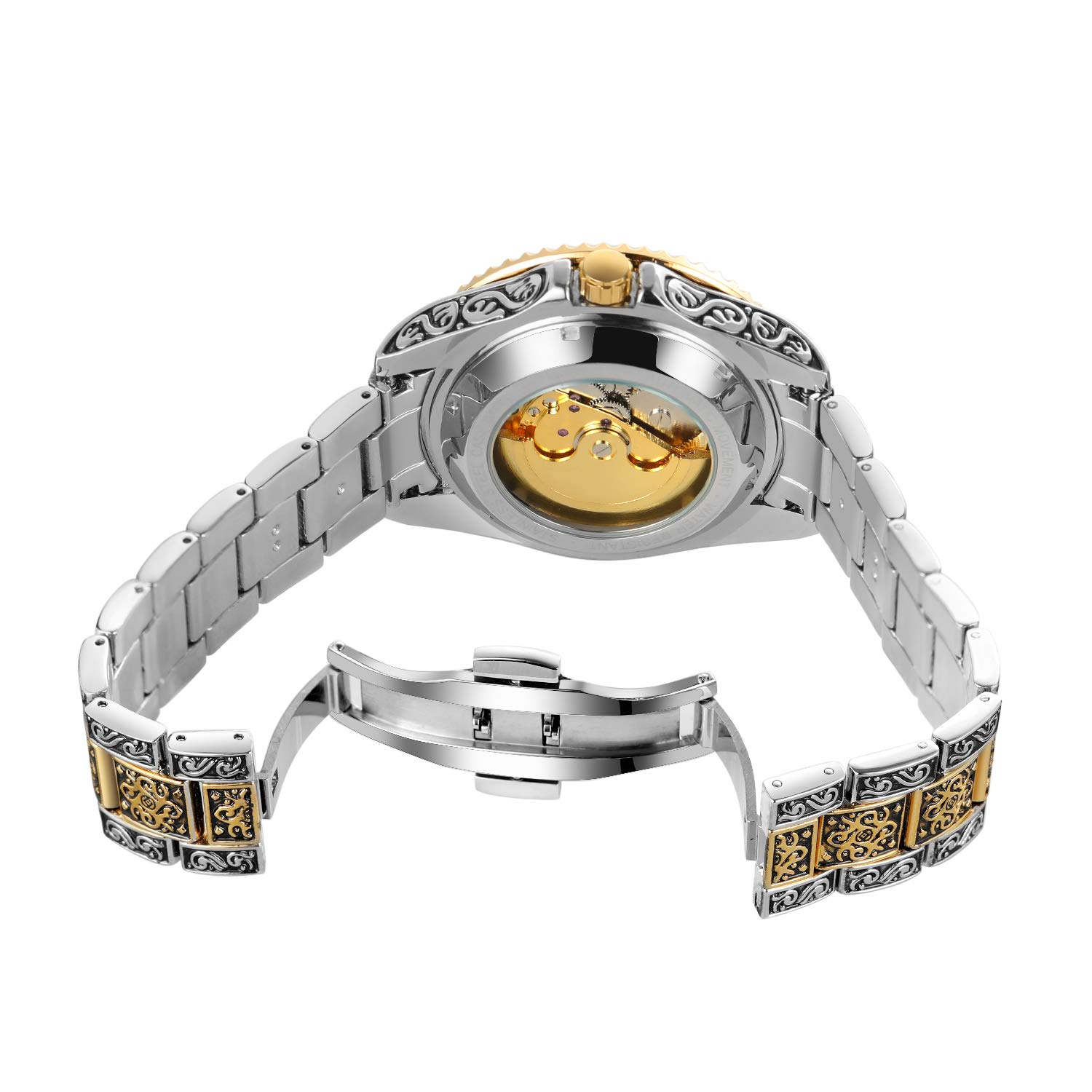 FORSINING Men's Automatic Skeleton Watch - Waterproof Self-Winding Mechanical Wristwatch with Engraved Design | Perfect for Business, Formal Events & Everyday Wear