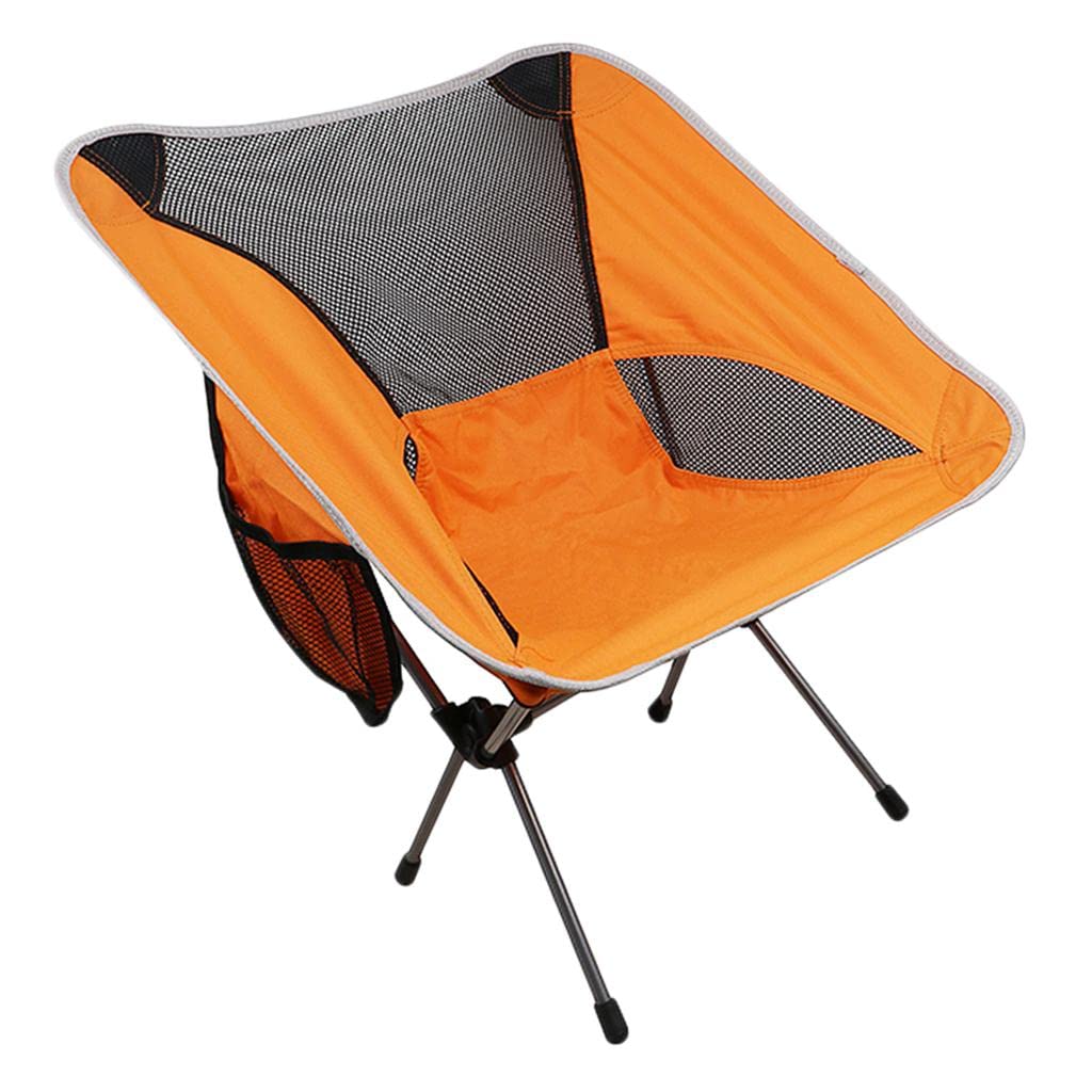 Portable Backpack Folding Chair for Camping, Fishing, Hiking, Travel, Picnic - Lightweight & Compact Outdoor Chair for Beach, Park, Concert, Sports Events (Orange)