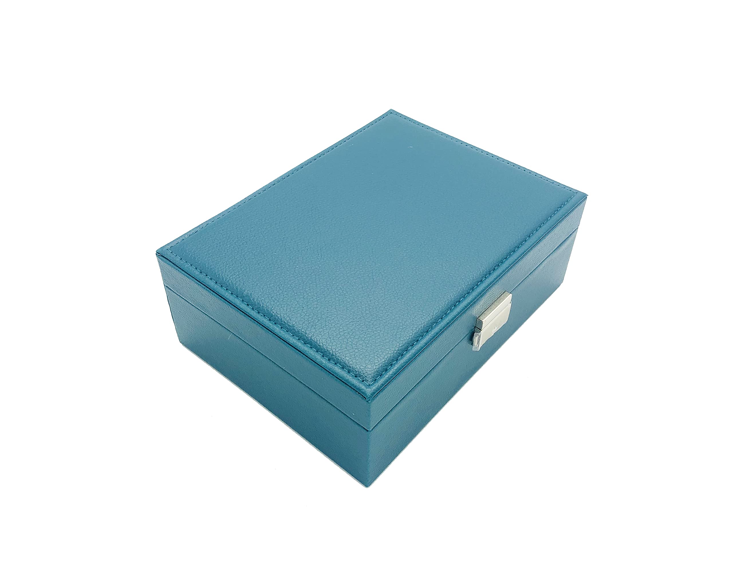 PACEKONER 2-Layer Jewelry Box Organizer with Lock & Key - Elegant Jewelry Storage Case for Women & Girls (Green) | Perfect for Travel, Home Vanity & Gift Giving