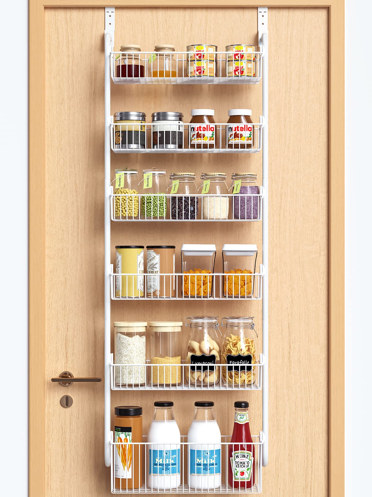6-Tier Over the Door Pantry Organizer - 17.5
