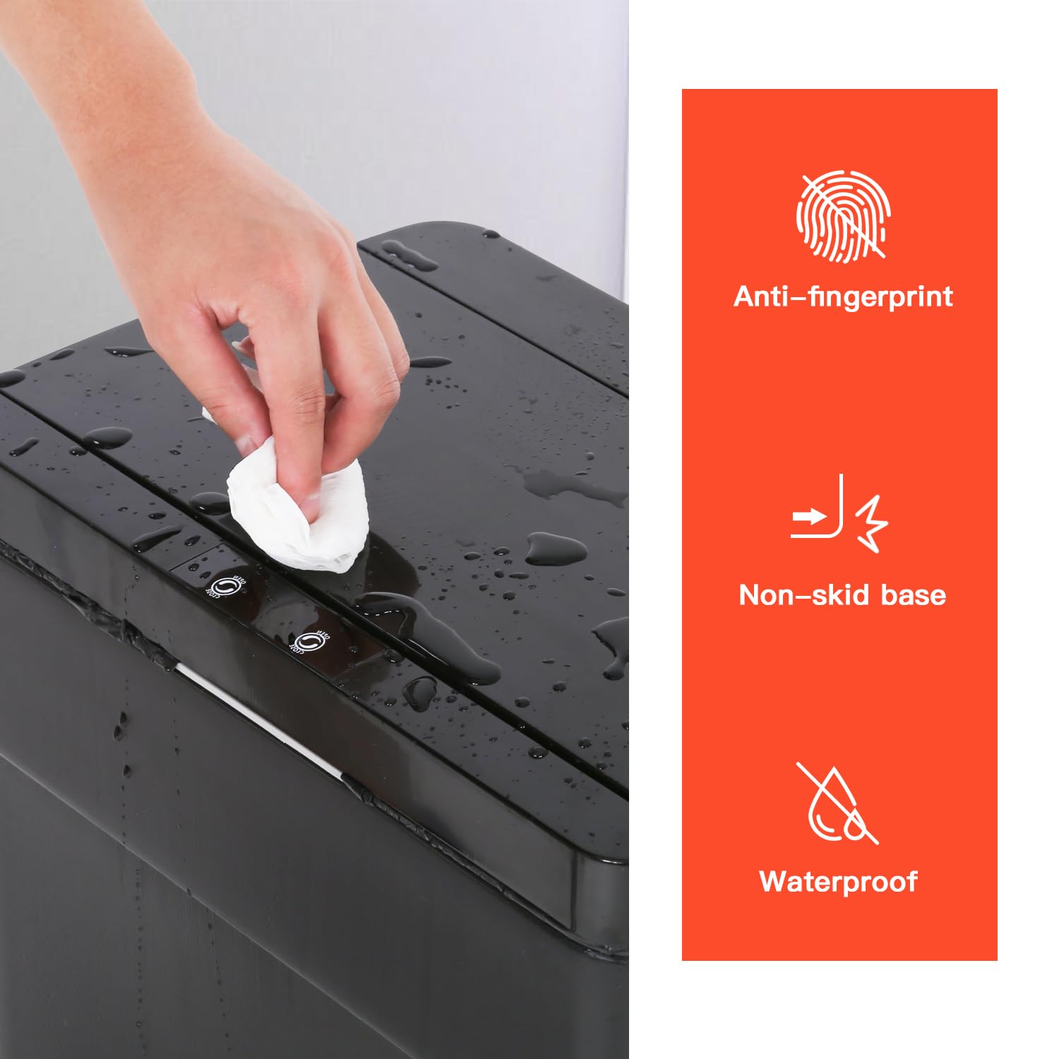 PayLessHere 13 Gallon 50L Automatic Motion Sensor Trash Can with Lid - Touch-Free Kitchen Trash Bin, Black (Perfect for Home, Office & Restaurant Use)