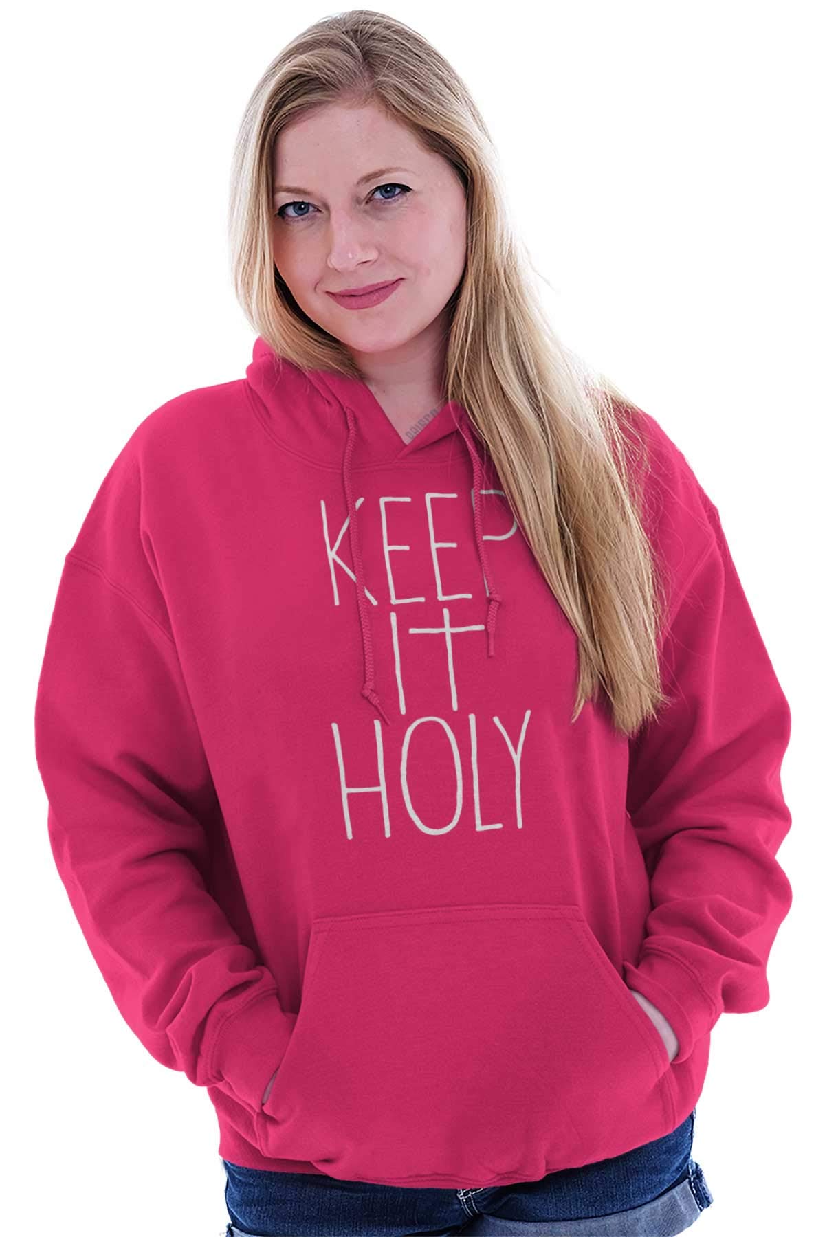 Keep It Holy Christian Faith Cross Hoodie Sweatshirt for Women & Men - Religious Apparel for Church, Bible Study & Everyday Wear