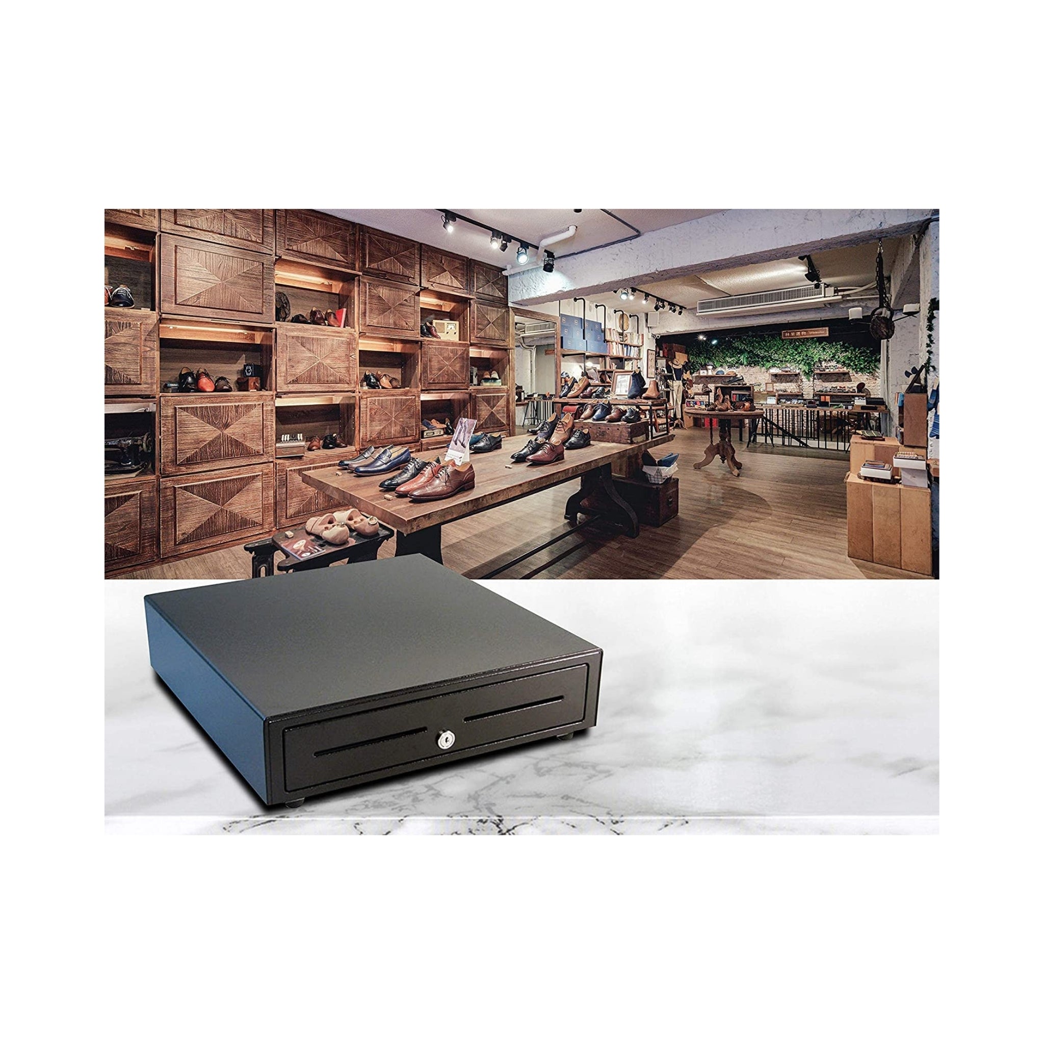 APG Vasario 1616 Dual Media Slot Cash Drawer with MultiPRO 24V Interface - Secure Cash Management for Retail Stores & POS Systems