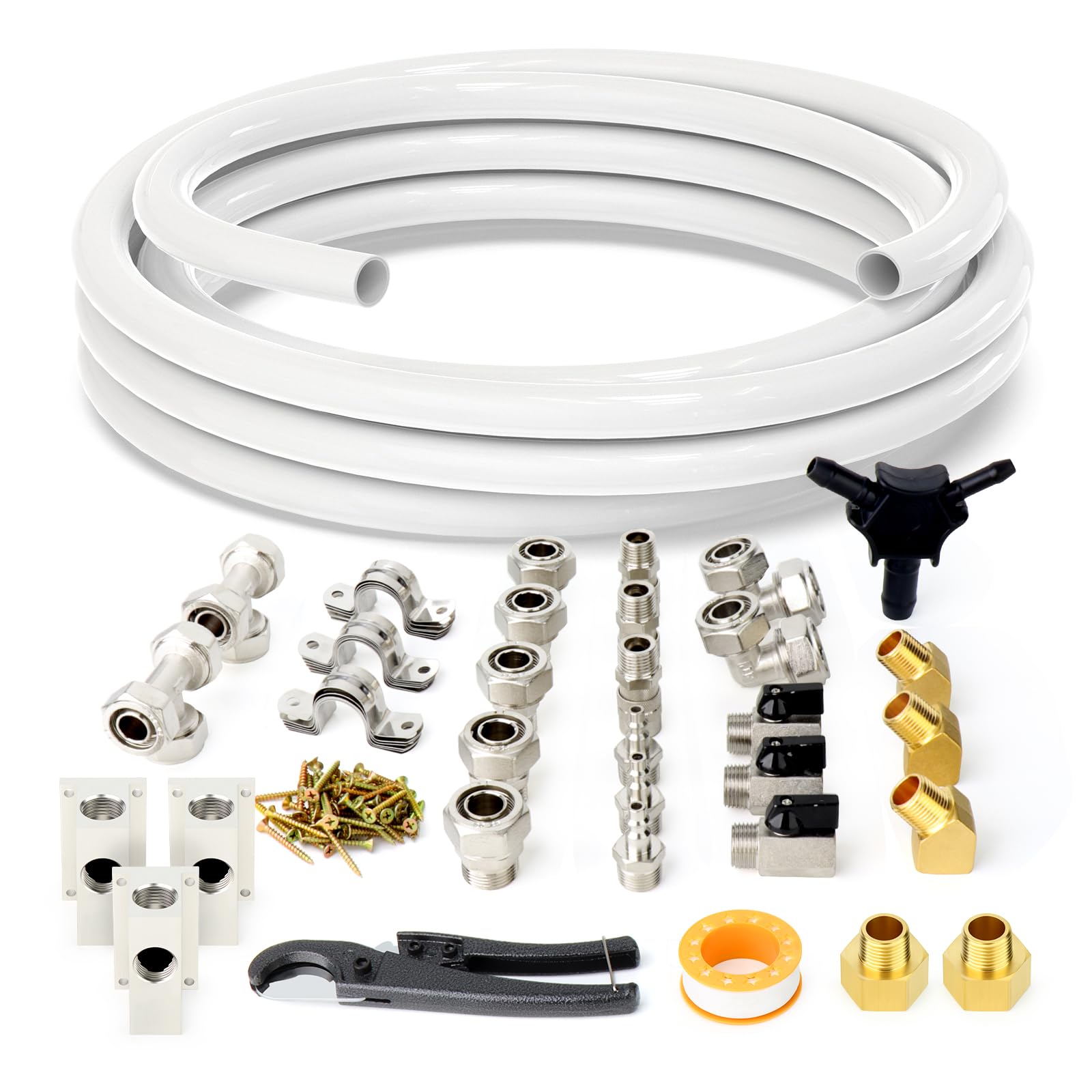 GASHER 3/4 Inch ID Compressed Air Piping System - 50ft HDPE Leak-Proof Air Line Kit for Garage & Workshop | Easy Installation for Pneumatic Tools & Automotive Use