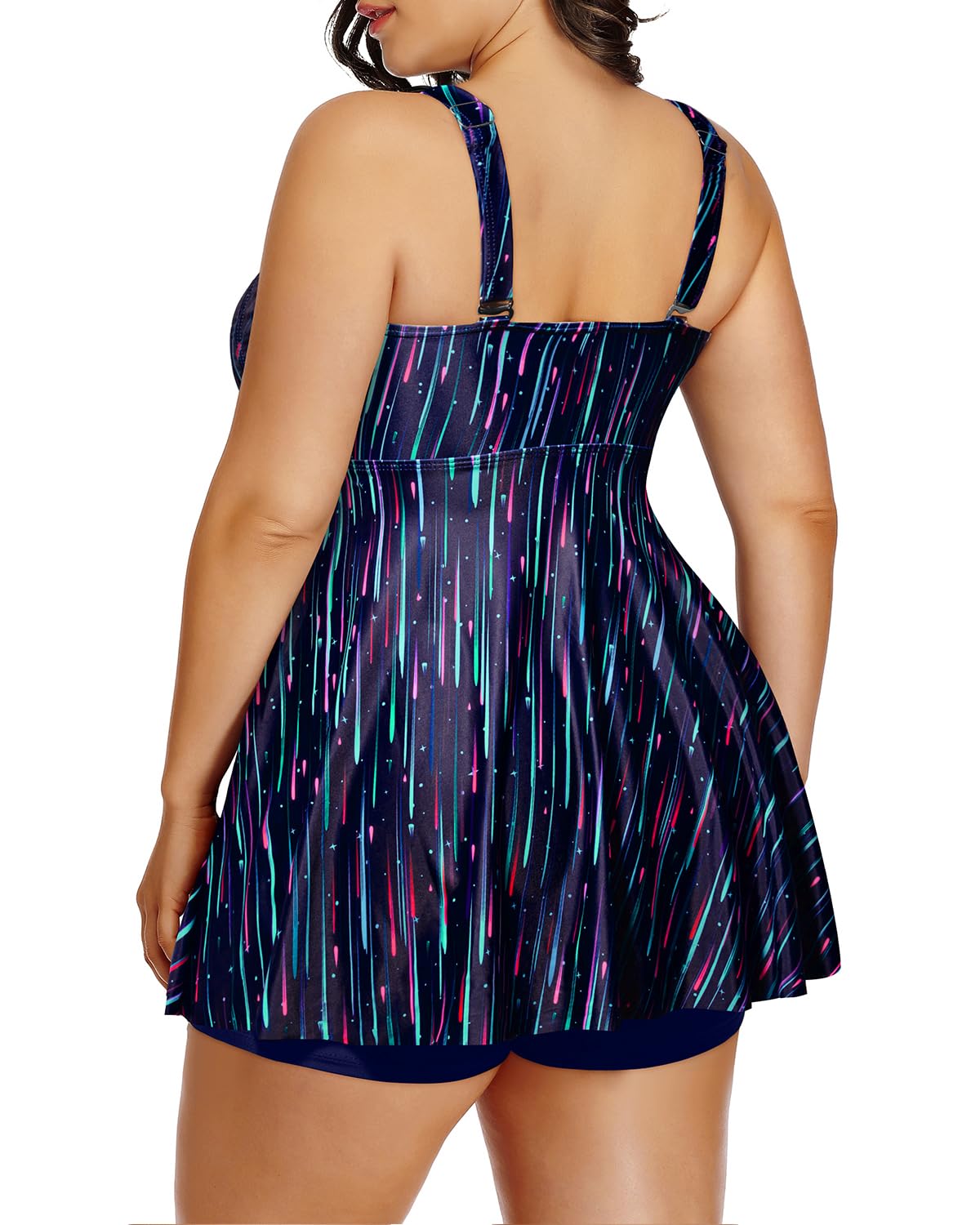 Two Piece Plus Size Tankini Swimsuits for Women - Tummy Control Swim Top with Shorts, Long Flowy Bathing Suits | Perfect for Beach Vacations, Pool Parties & Summer Getaways