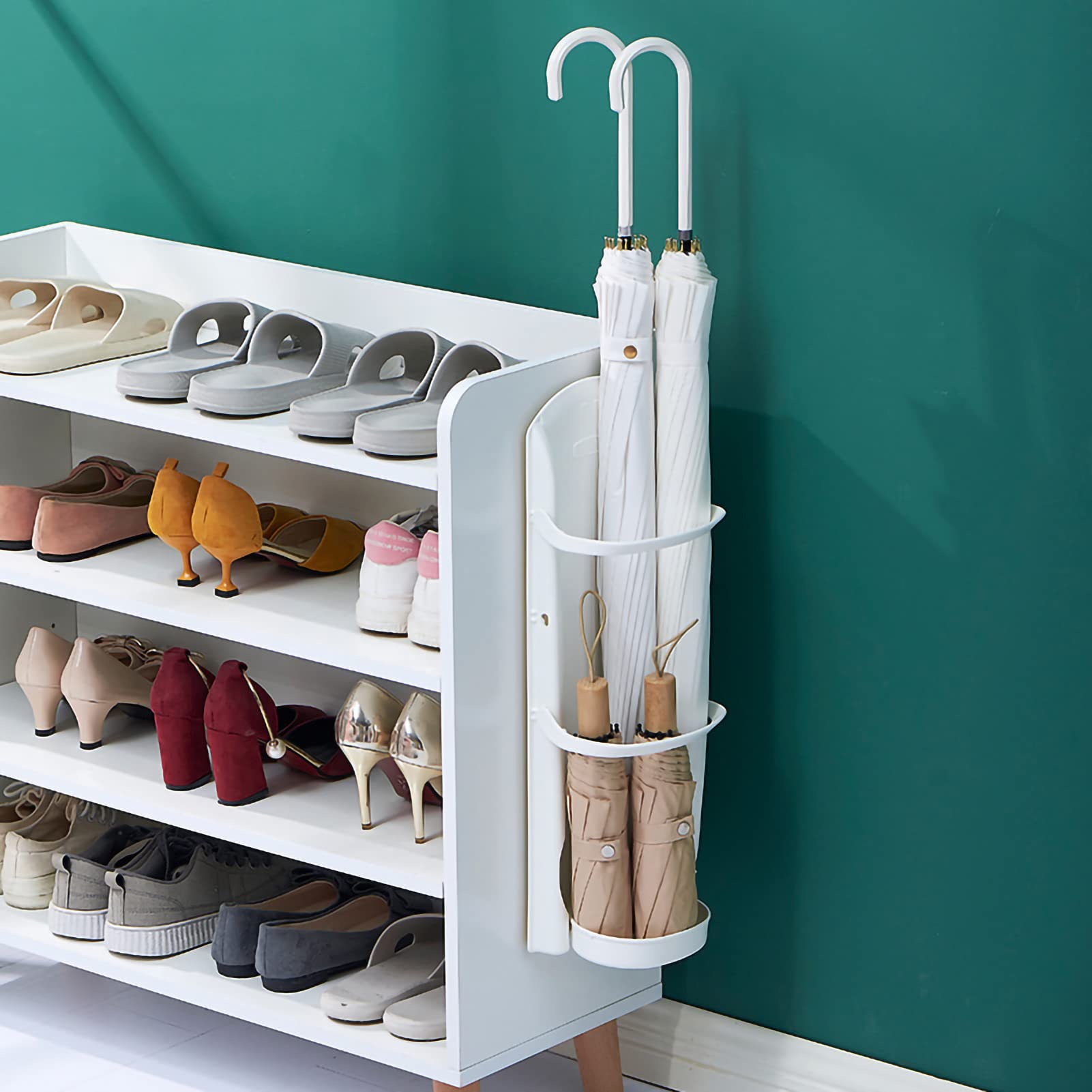 Wall Mounted Umbrella Stand with Removable Drip Tray - Waterproof Home Entryway Organizer for Wet Umbrellas & Walking Sticks | Perfect for Porch, Garage & Mudroom Storage