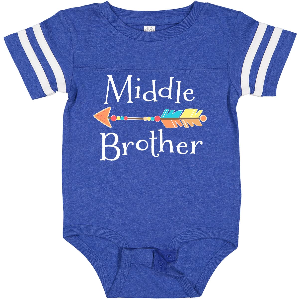 Inktastic Middle Brother Arrow Baby Bodysuit - Cute Arrow Design Cotton Onesie for Newborns & Infants - Perfect for Sibling Matching Outfits, Family Photos & Casual Wear