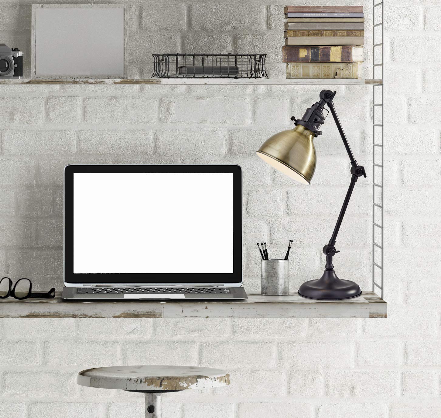 Adesso 3908-26 60-Inch Adjustable Black Desk Lamp with Flexible Gooseneck - Perfect for Home Office, Study, Reading & Workspace Lighting