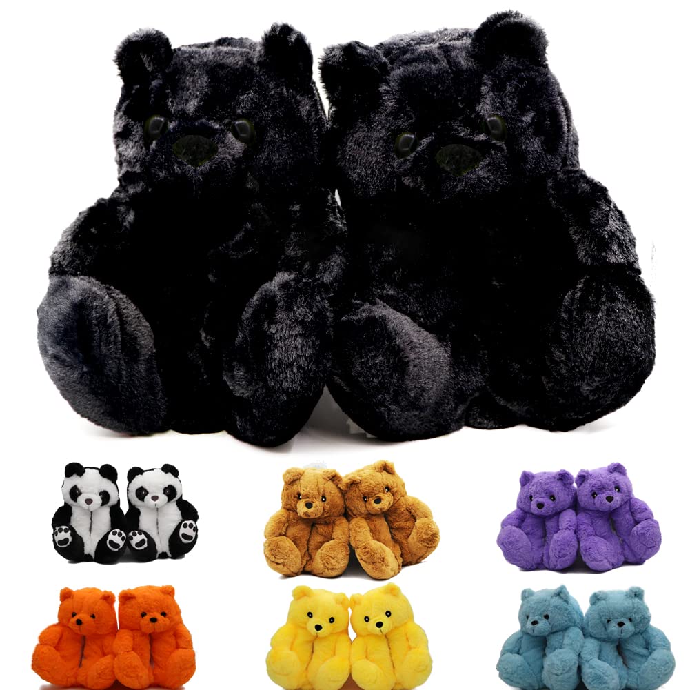Cozy Teddy Bear Slippers for Women & Men - Soft Fuzzy Animal House Slippers, Plush Indoor Winter Warm Slippers for Home, Gifts - Perfect for Lounging, Relaxing & Keeping Feet Warm
