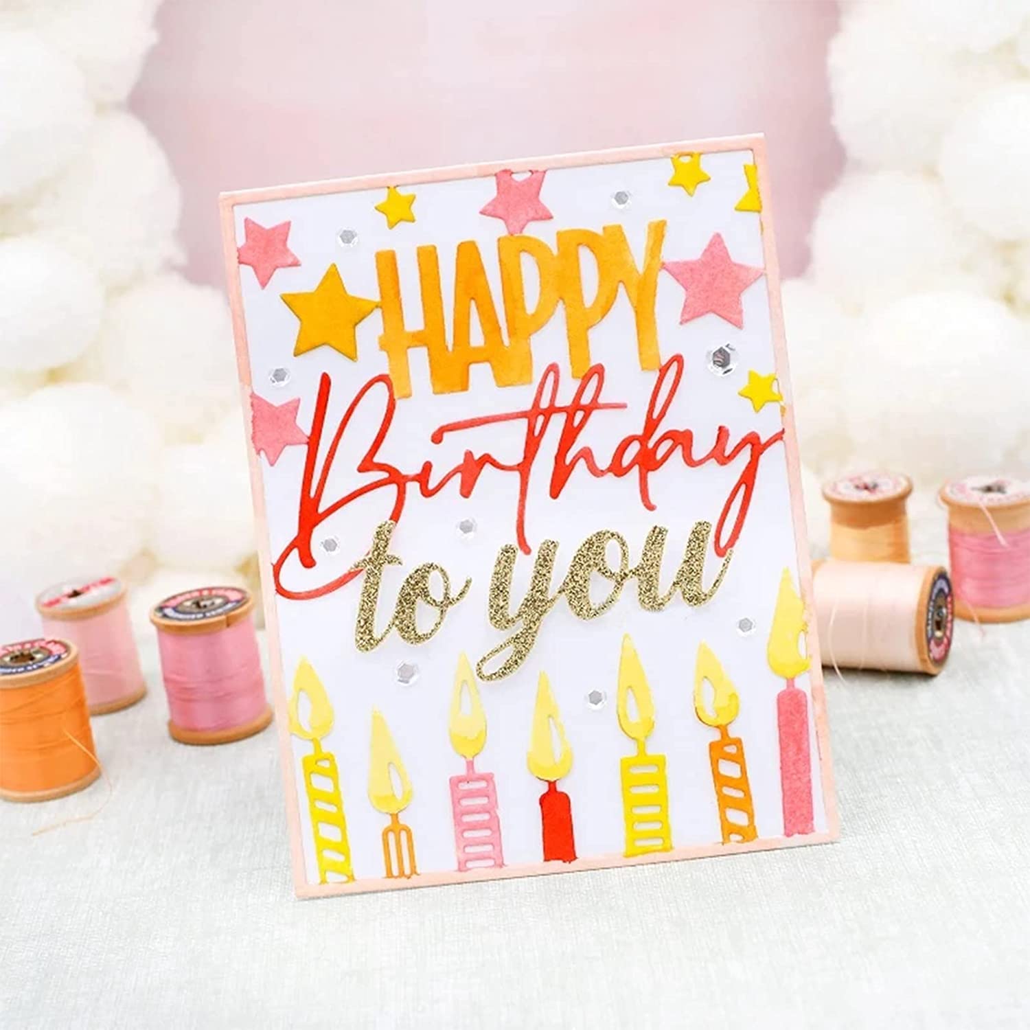 Happy Birthday Frame Metal Die Cuts for DIY Scrapbooking Cards | Decorative Embossing Paper Dies | Perfect for Birthday Card Making, Invitations, and Handmade Greeting Cards