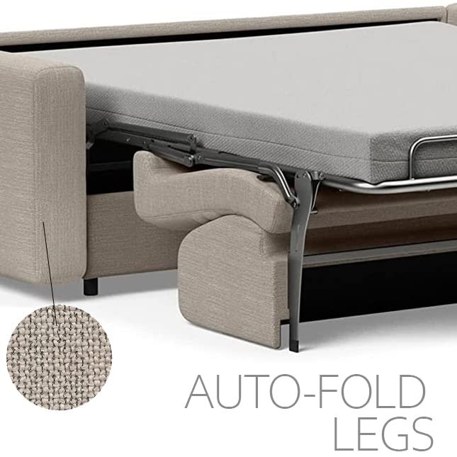 Modern Sleeper Sofa Bed with Dual Mattress - Queen Size Convertible Pull Out Couch for Small Spaces - Free Assembly & Quick Transformation - Perfect for Living Rooms, Guest Rooms & Apartments