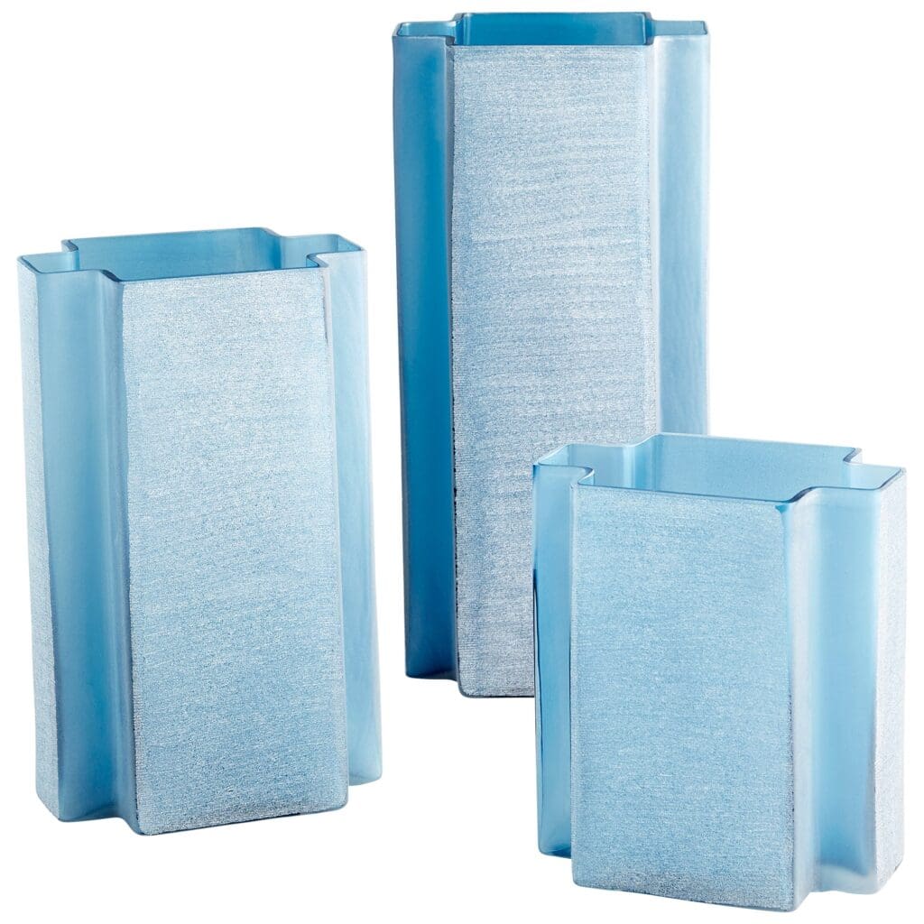 Cyan Design 10887 Sayan Vase - Handcrafted Blue Ceramic Vase for Home Decor, Medium Size - Perfect for Living Room, Dining Table & Wedding Centerpieces