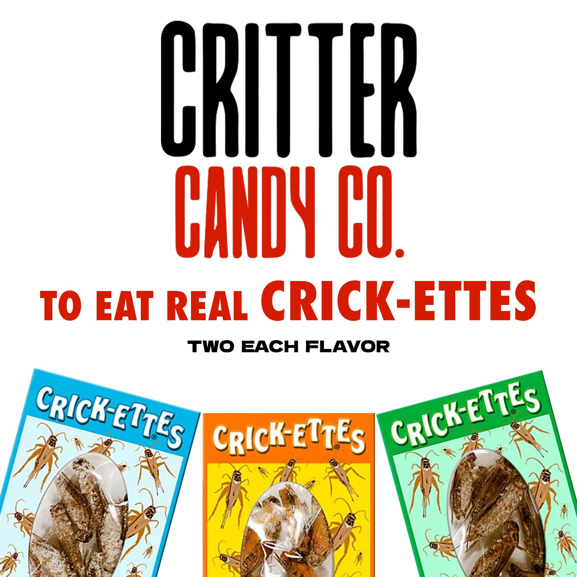 HotLix Crick-ettes Edible Crickets (6-Pack) | Crunchy Cricket Snacks, High-Protein Dried Insects for Humans, Exotic & Weird Food Gifts | Perfect for Camping, Hiking & Unique Party Snacks