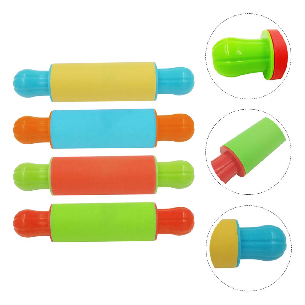4PCS Soft Clay Rolling Pin Set - Plasticine Dough Modeling Roller Sticks for Kids - Playdough Tools Kit for Children's Art & Craft - Perfect for Playdough, Polymer Clay, and DIY Modeling Projects