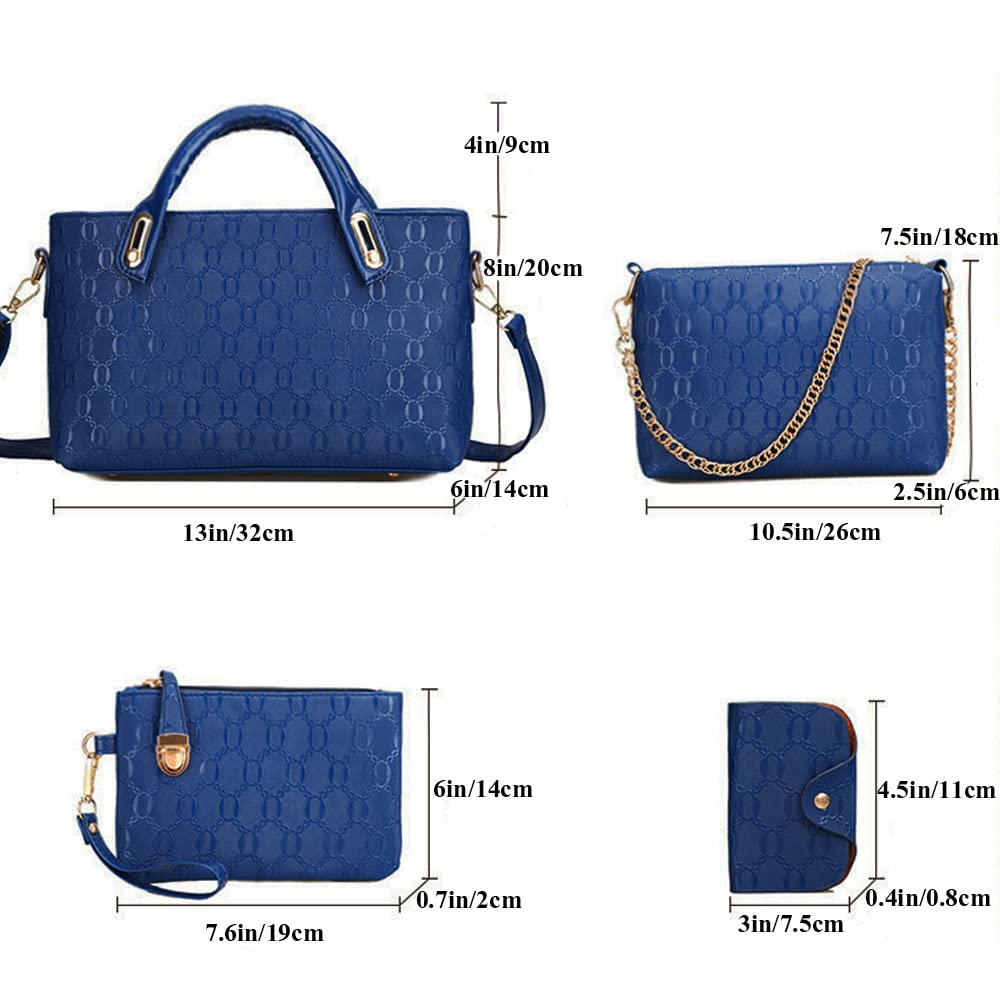 **Dayfine 4-Piece Women's Handbag Set - Printed Leather Tote, Crossbody Shoulder Bag, Wallet & Clutch - Cute Bear Design for Work, Travel & Daily Use**