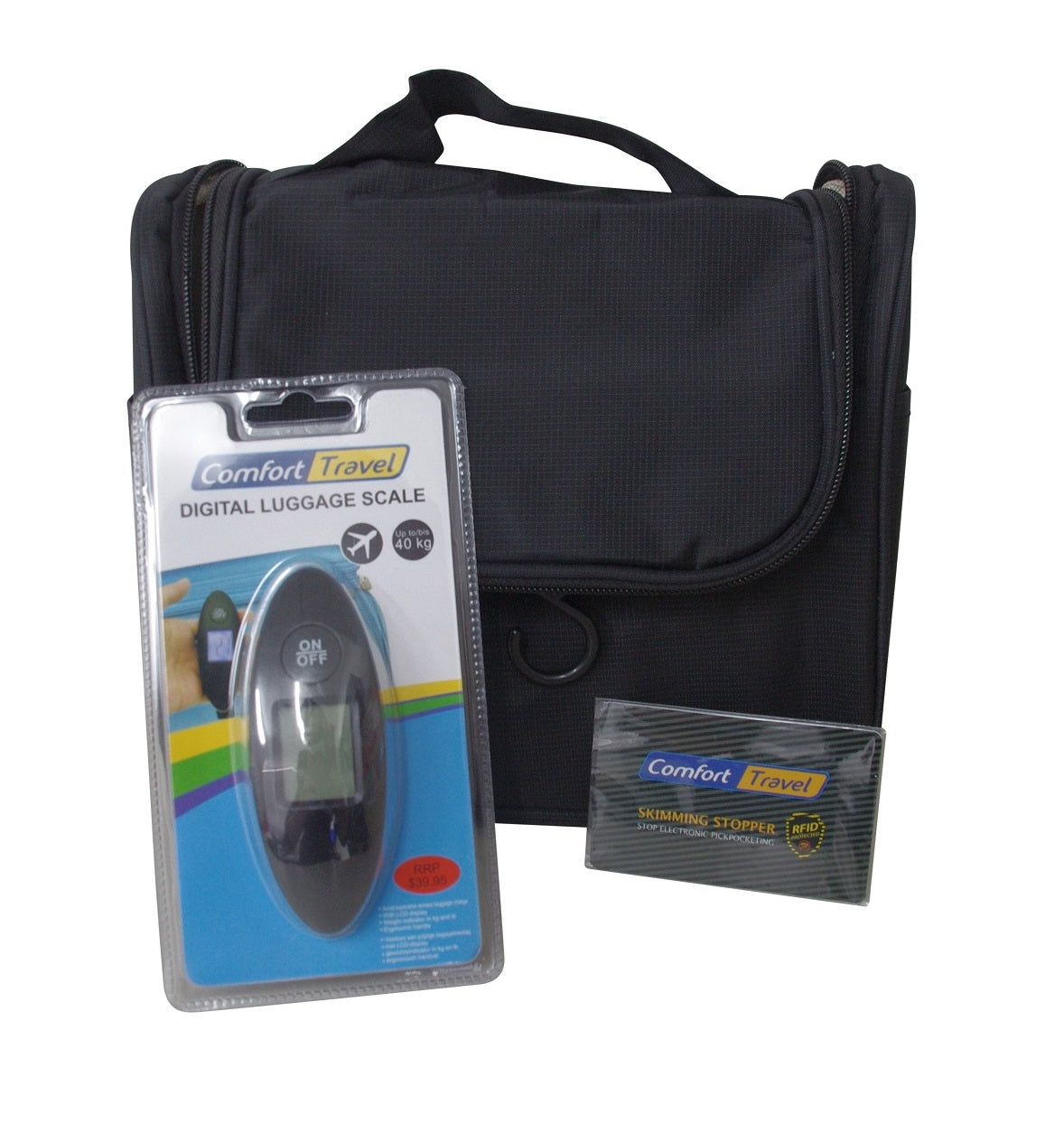 Comfort Travel Essentials 3-Piece Set in Black | Perfect for Airplane, Road Trips & Business Travel