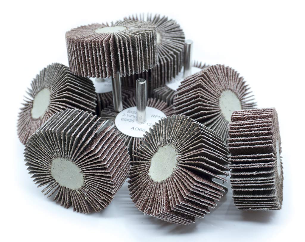 Benchmark Abrasives 10-Pack 2-1/2 Inch Aluminum Oxide Flap Wheel with 1/4