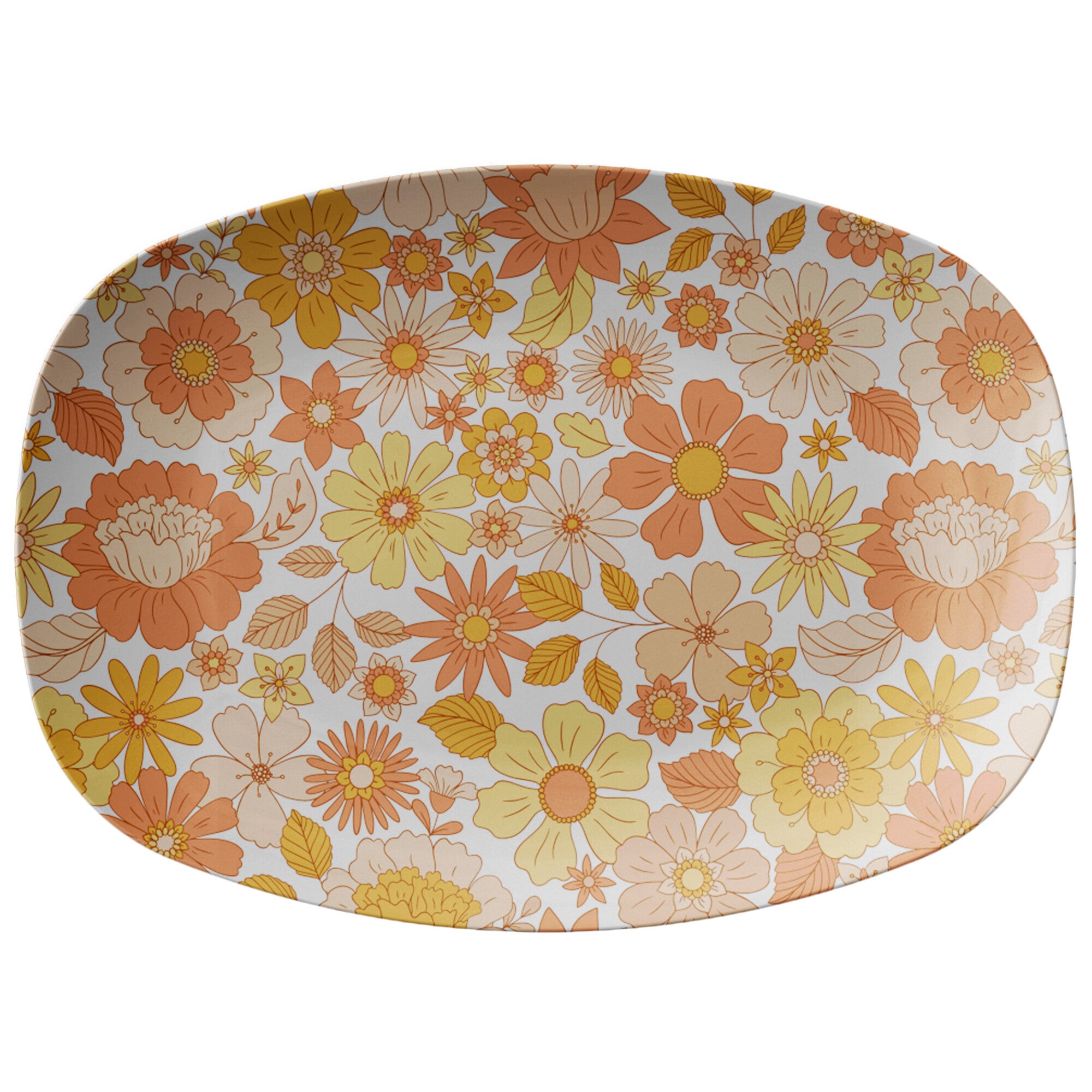 Pastel Floral Serving Platter - Elegant Ceramic Tray for Appetizers, Desserts & Entertaining - Perfect for Parties, Weddings & Home Decor