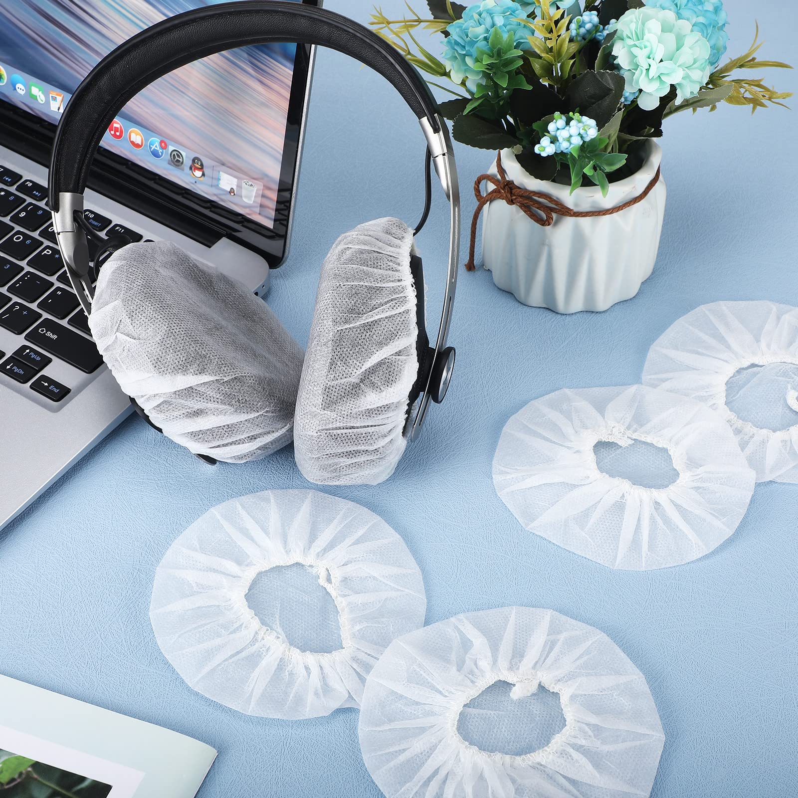 Tatuo 500 Pack Disposable Headphone Ear Covers - Stretchable Sanitary Earpad Covers for Over-Ear Headphones (11cm/4.3