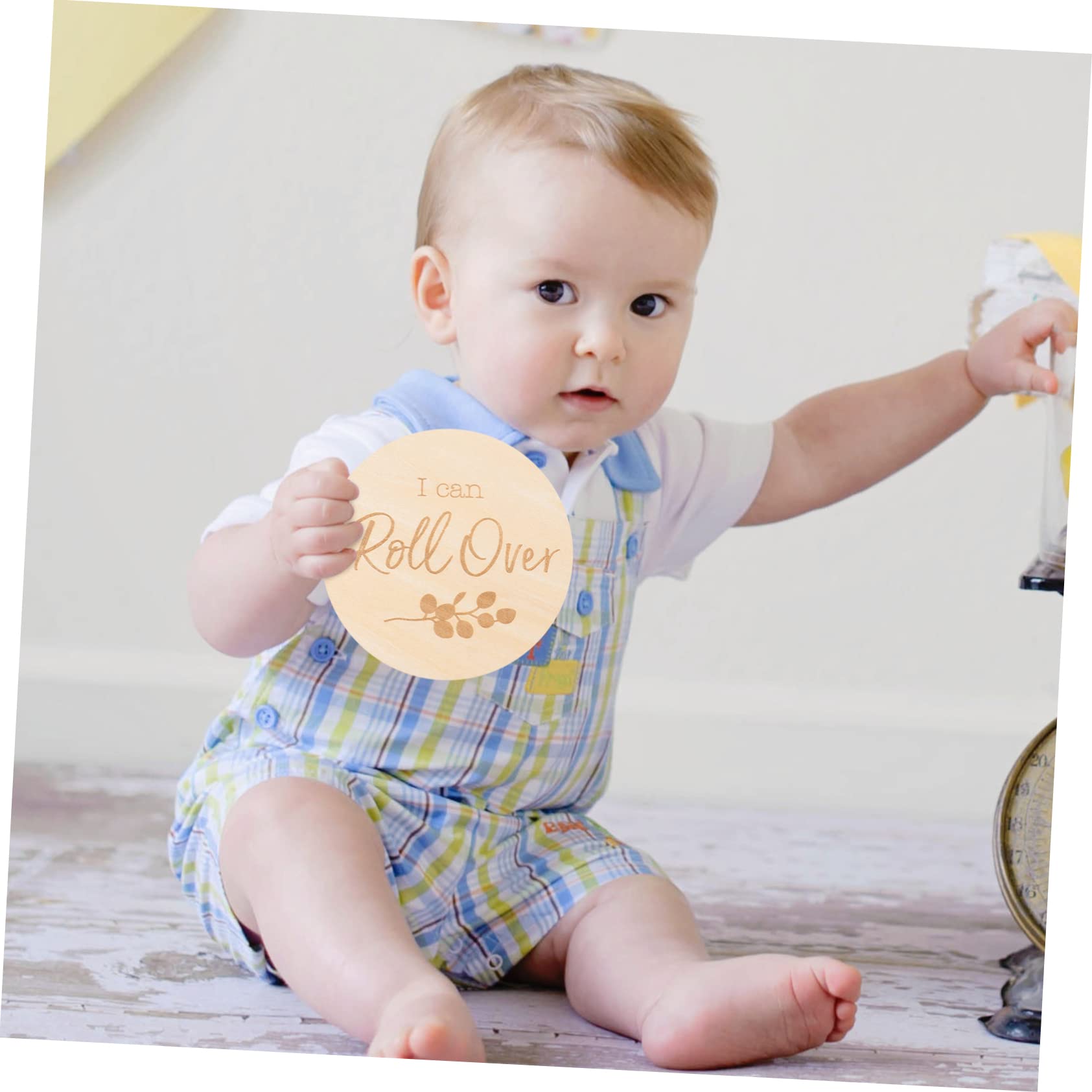 ORFOFE Wooden Baby Milestone Cards - 12 Pack Growth Sign Discs for Newborn Photography, Nursery Decor & First Birthday Party Decorations - Perfect for Baby Shower Gifts and Monthly Photo Props